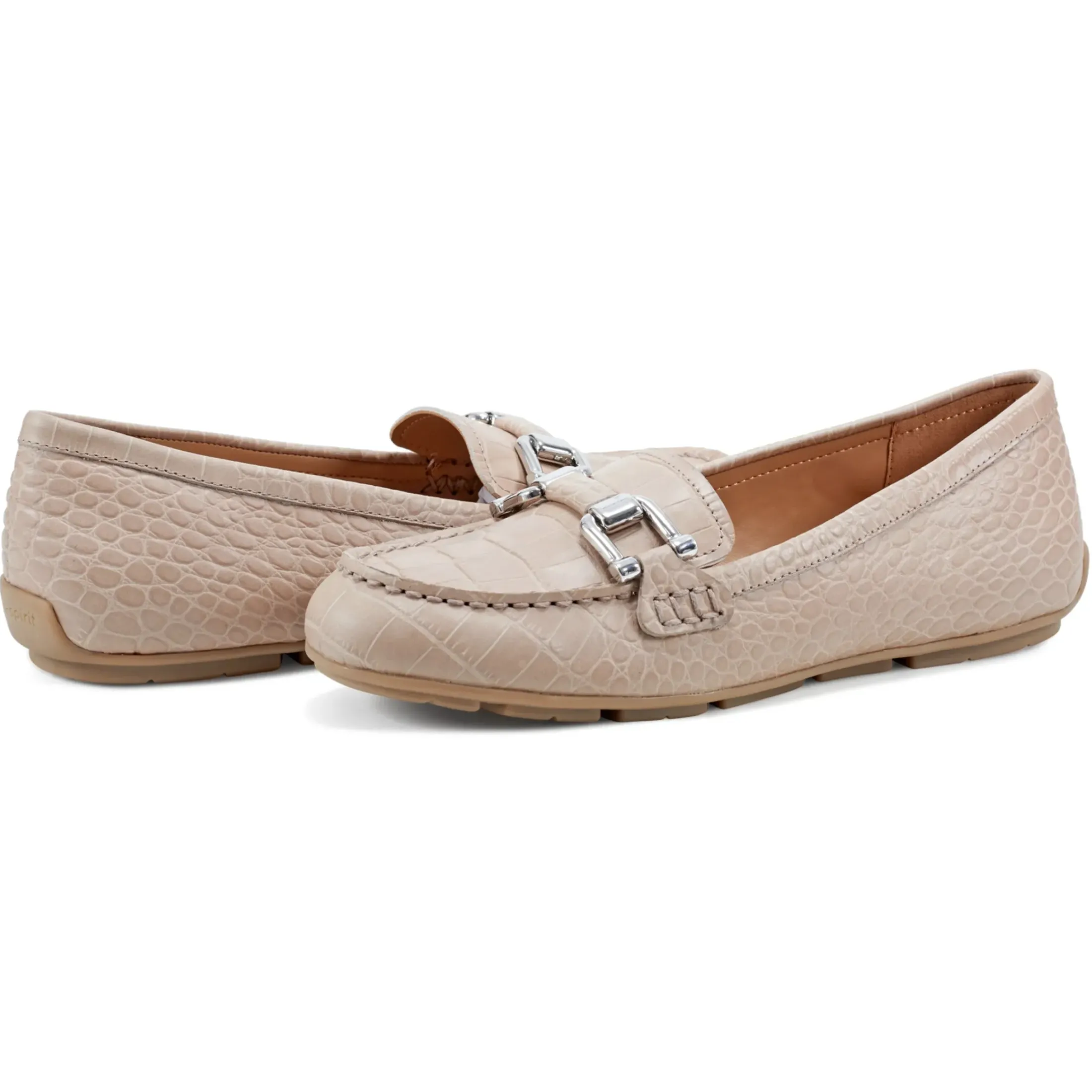 Slip Ons|Slip Ons>Easy Spirit Megan Casual Loafers Natural Croco