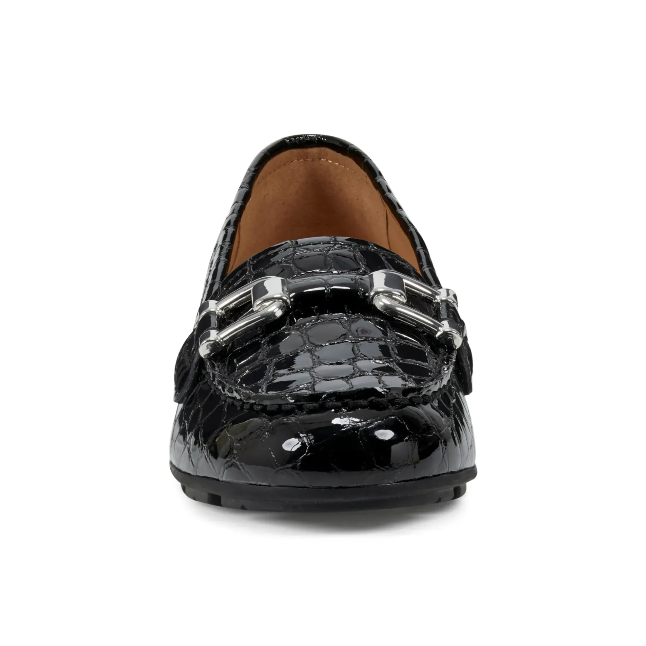 Loafers|Loafers>Easy Spirit Megan Casual Loafers Black Patent Croco