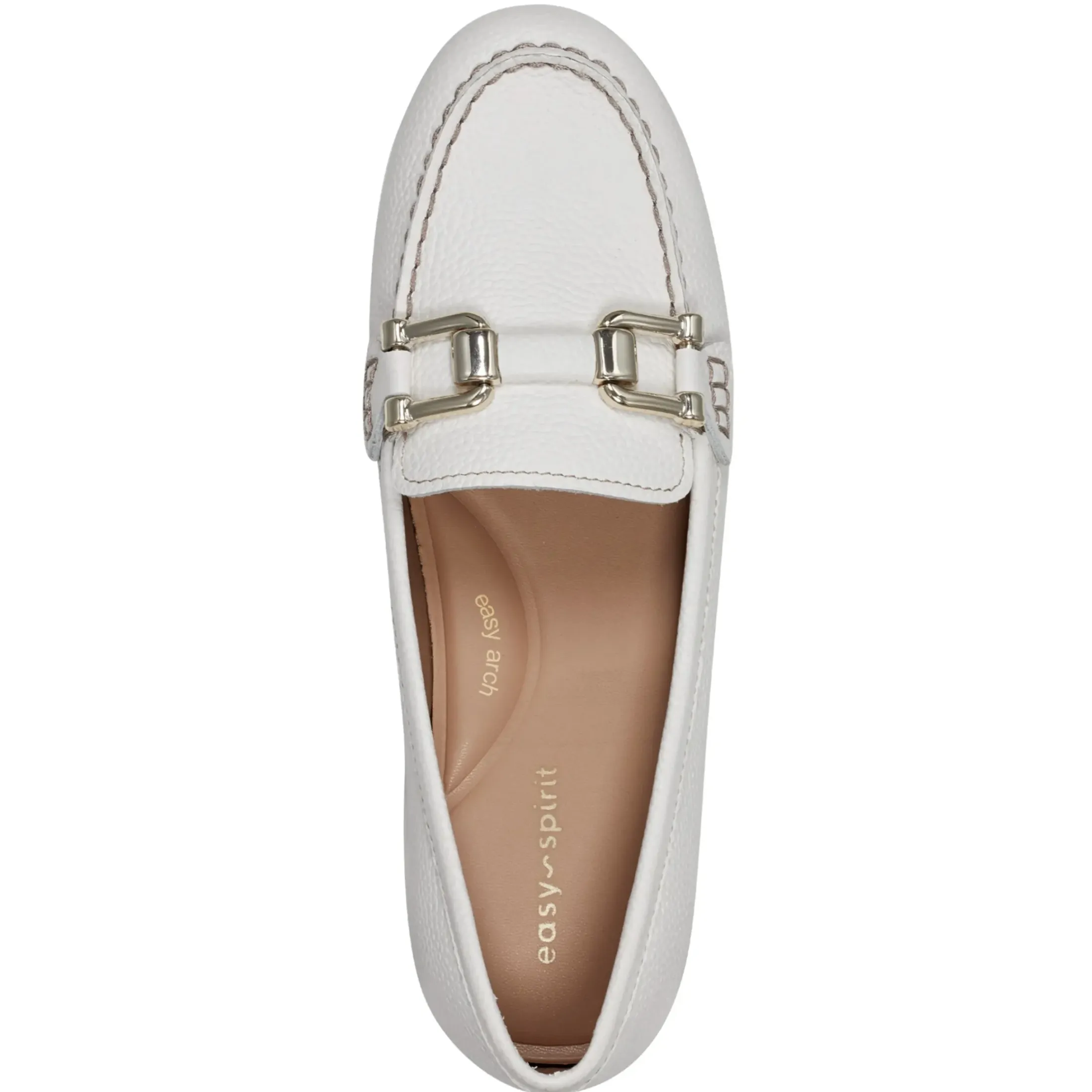 Loafers|Loafers>Easy Spirit Megan Casual Loafers White Leather