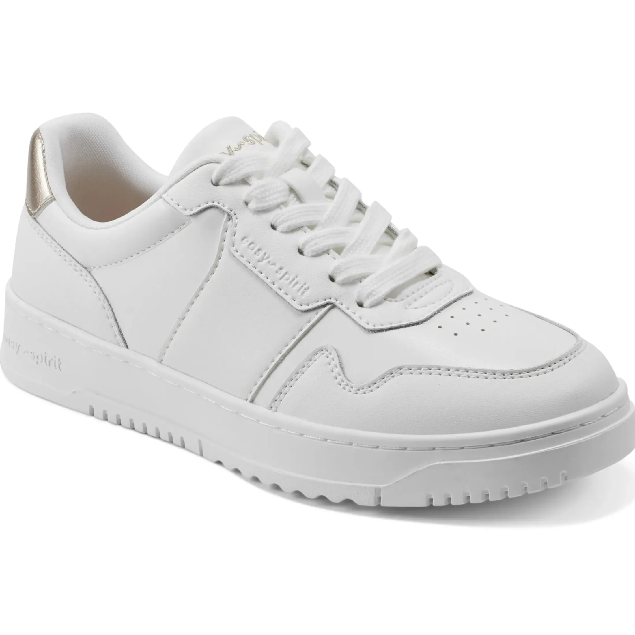 Sneakers|Sneakers>Easy Spirit Merci Lace Up Sneakers White/Gold