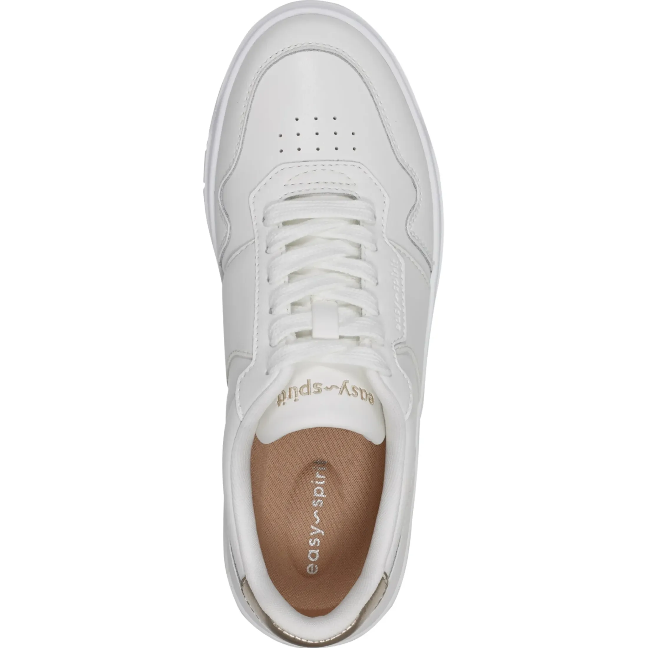 Sneakers|Sneakers>Easy Spirit Merci Lace Up Sneakers White/Gold