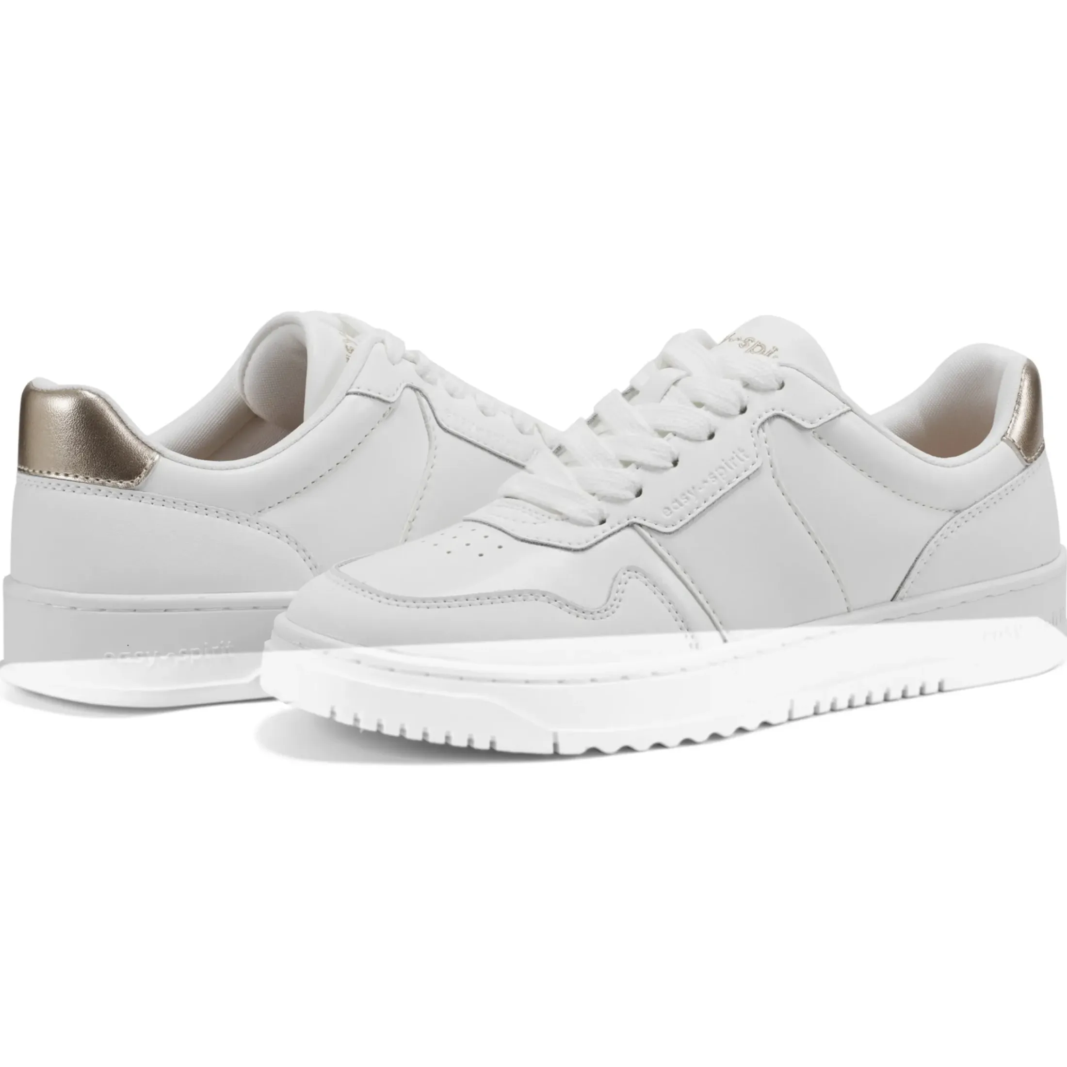 Sneakers|Sneakers>Easy Spirit Merci Lace Up Sneakers White/Gold