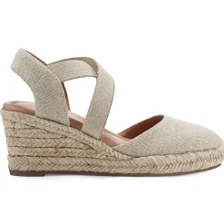 Dress|Sandals>Easy Spirit Meza Espadrille Wedge Sandals Natural Metallic