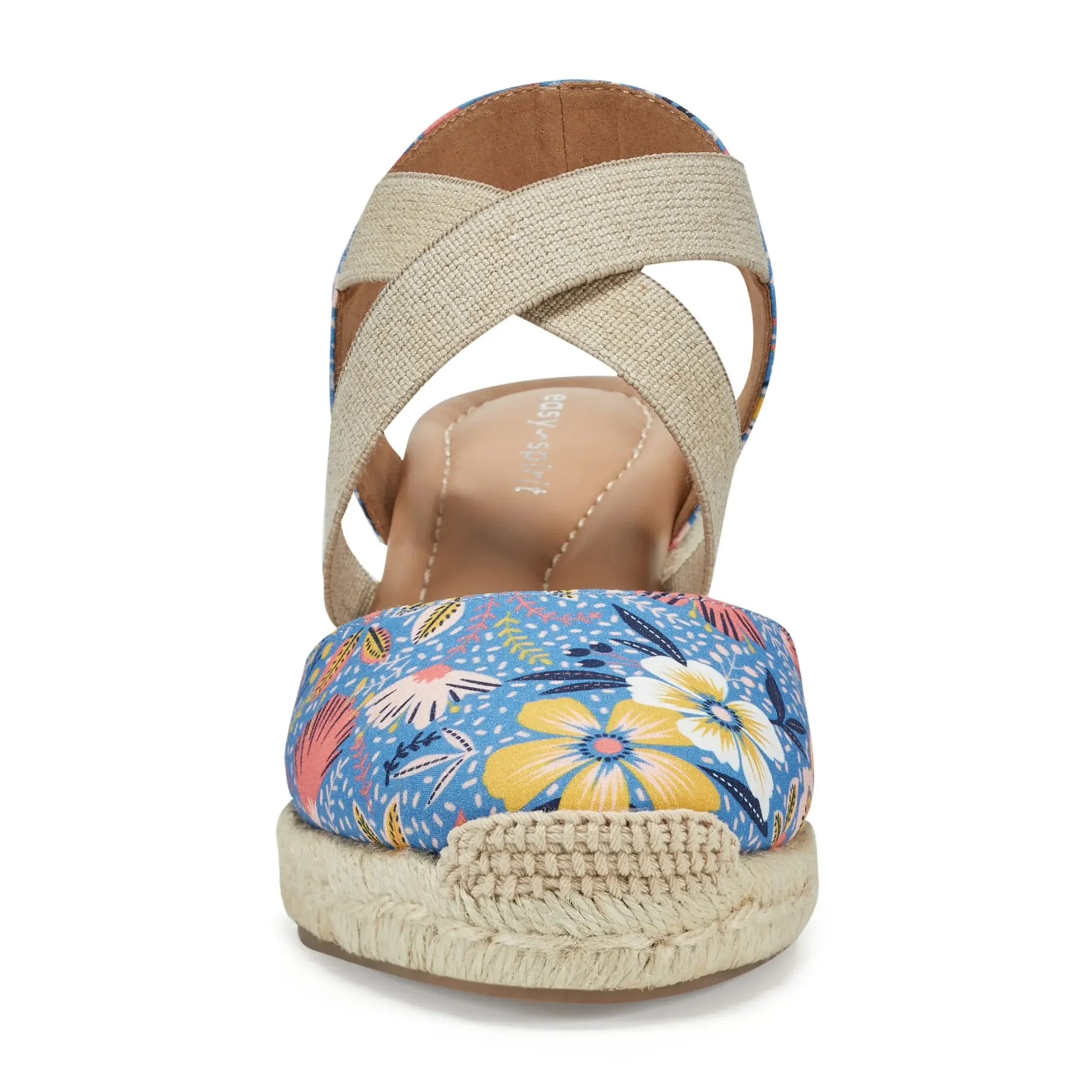 Dress|Sandals>Easy Spirit Meza Espadrille Wedge Sandals Blue Multi Floral