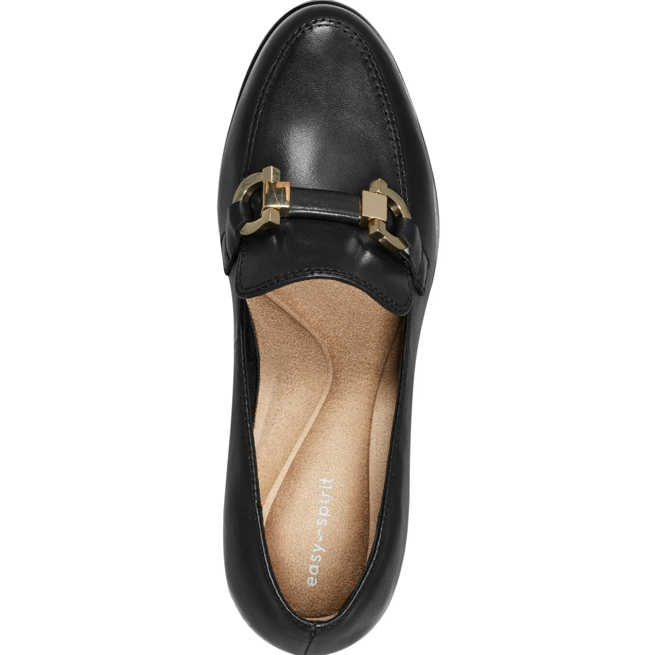 eFlex|eFlex>Easy Spirit Mirror Lug Sole Dress Pumps Black Leather