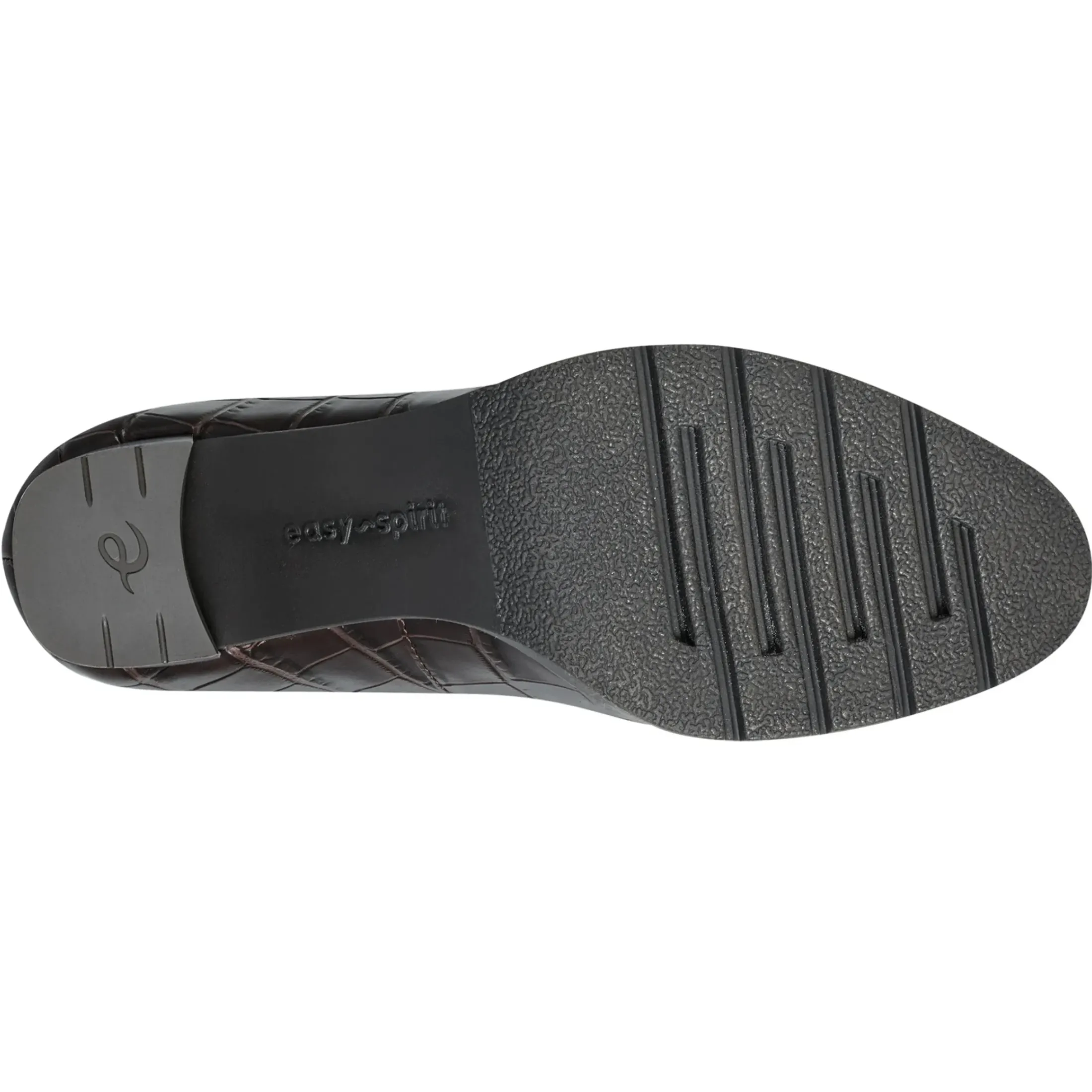eFlex|eFlex>Easy Spirit Mirror Lug Sole Dress Pumps Brown Croco Leather