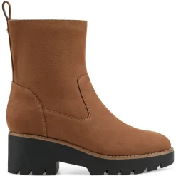 eFlex|eFlex>Easy Spirit Morgan Lug Sole Casual Booties Tan Nubuck Leather
