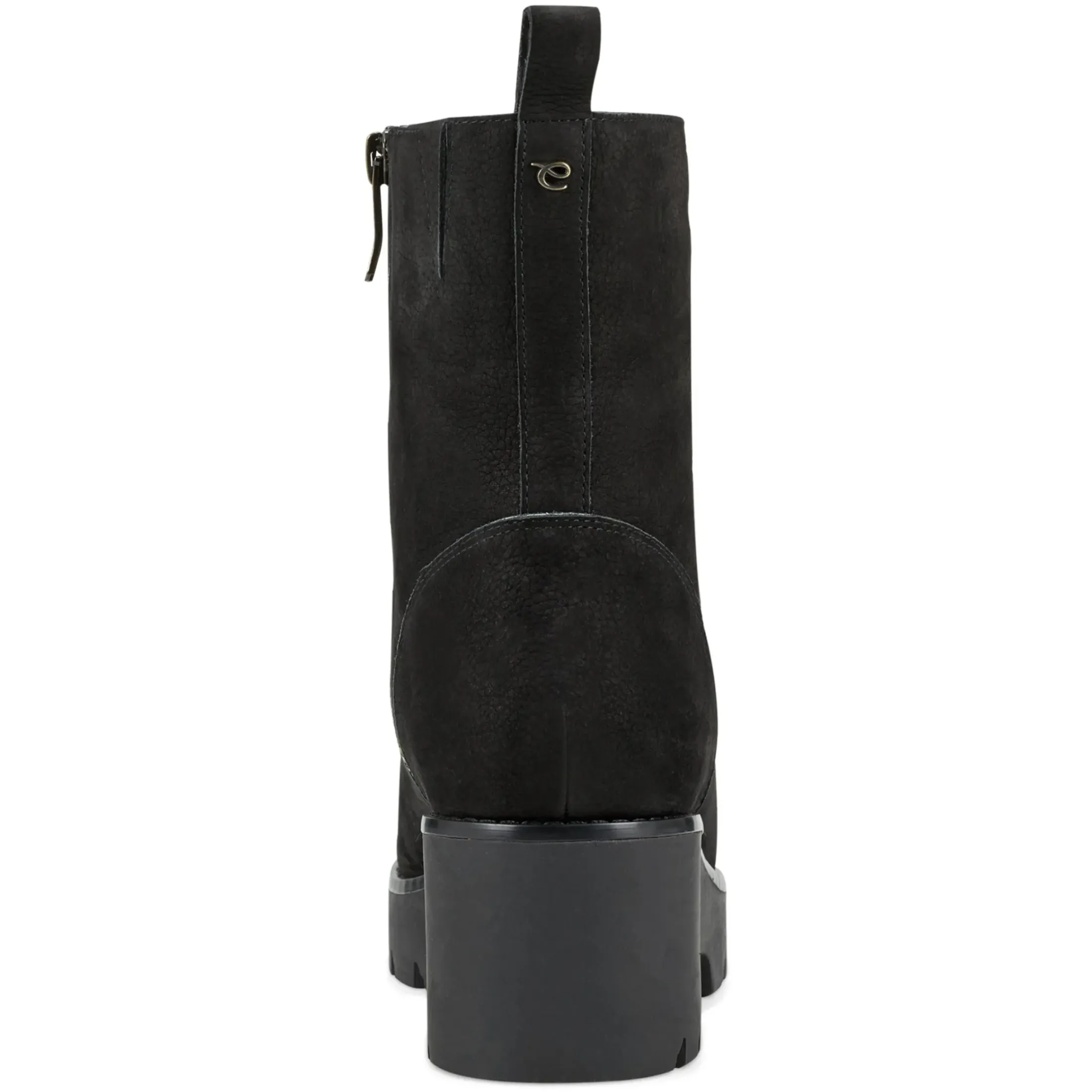 eFlex|eFlex>Easy Spirit Morgan Lug Sole Casual Booties Black Nubuck Leather