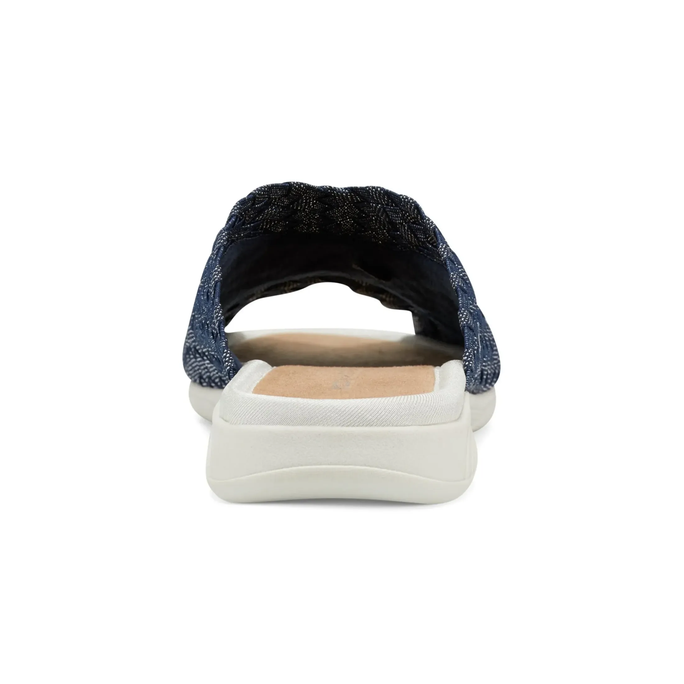 Casual|Flats>Easy Spirit Nora Slide Sandals Navy/Silver Woven Shimmer