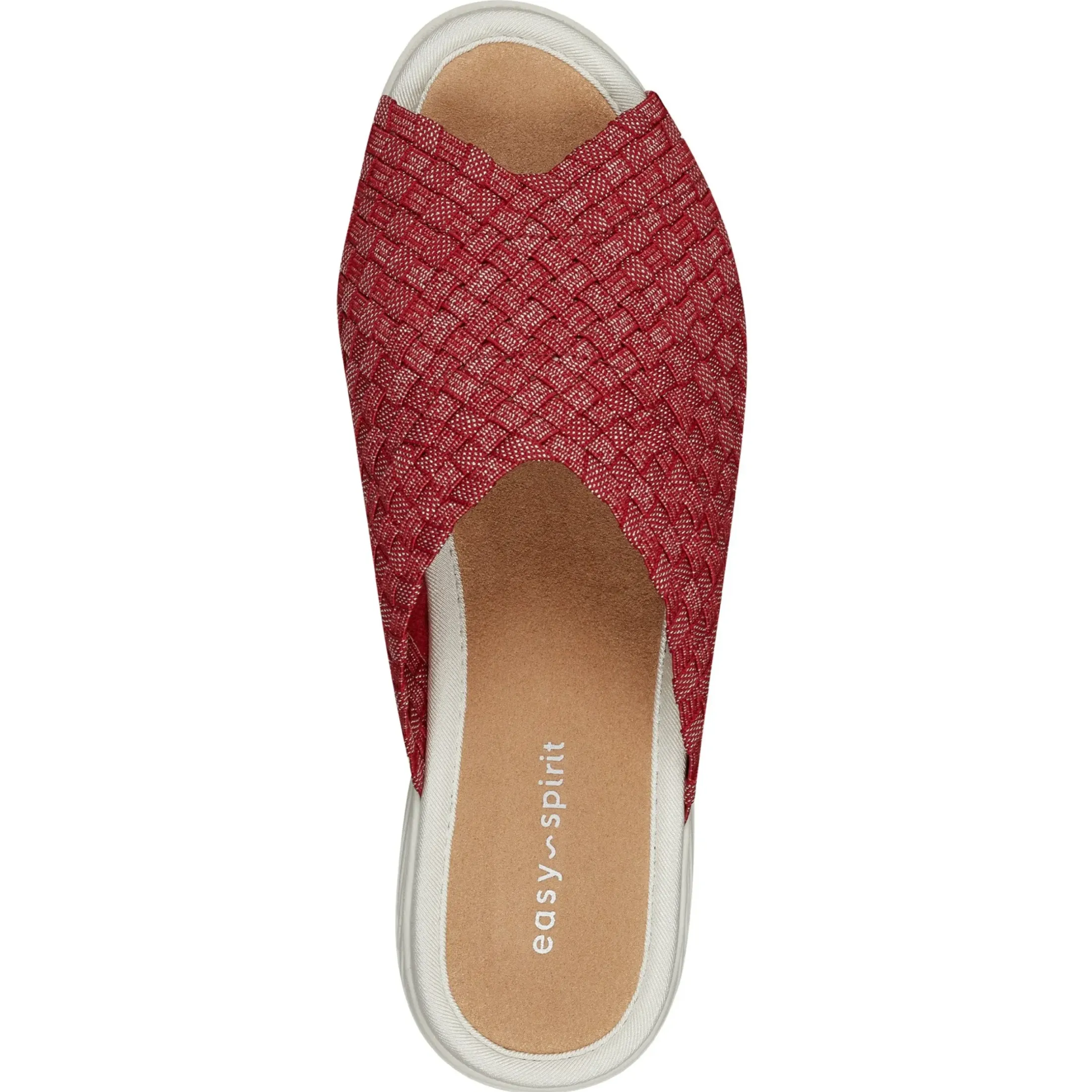 Casual|Flats>Easy Spirit Nora Slide Sandals Red/Silver Woven Shimmer