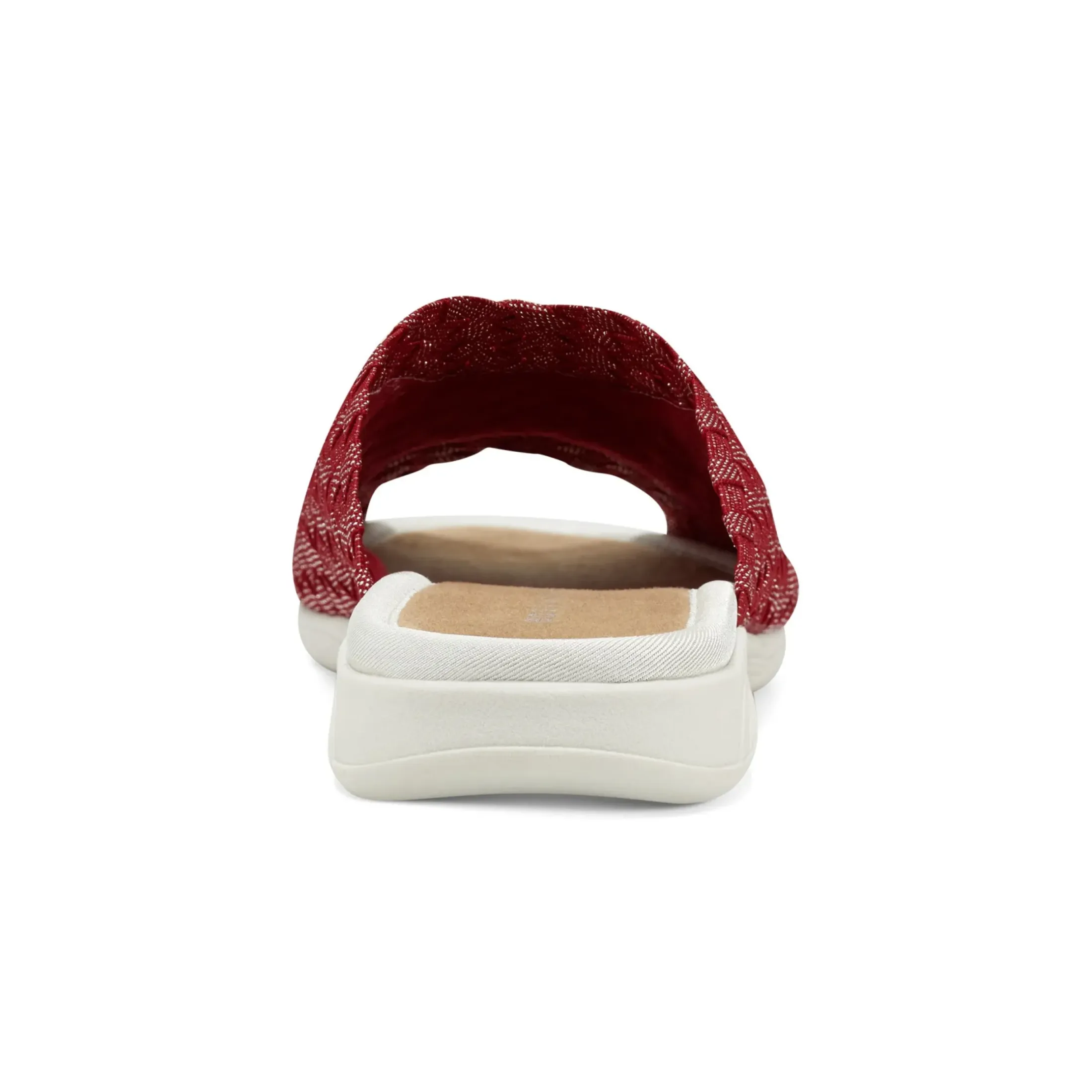 Casual|Flats>Easy Spirit Nora Slide Sandals Red/Silver Woven Shimmer