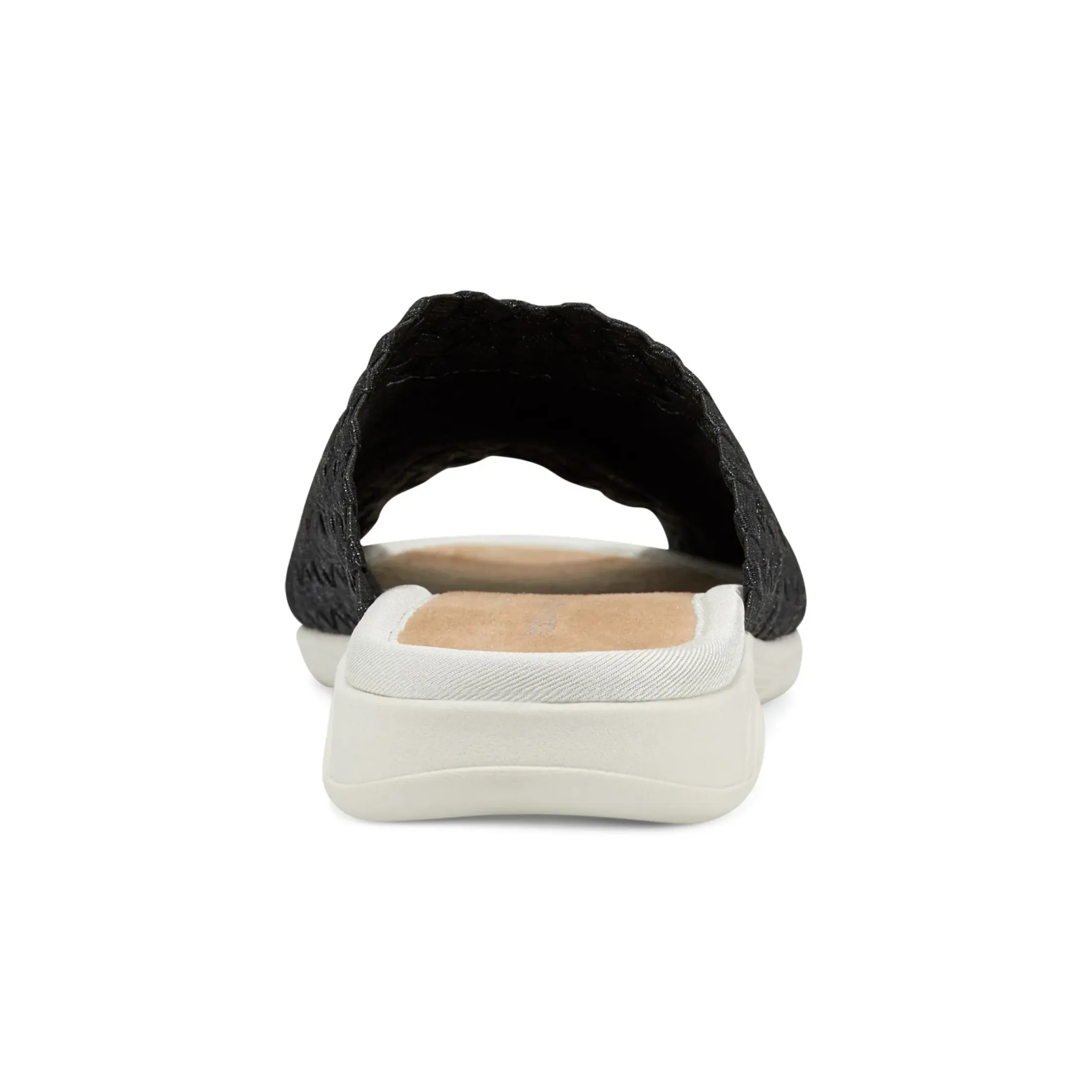 Casual|Flats>Easy Spirit Nora Slide Sandals Black Woven Shimmer