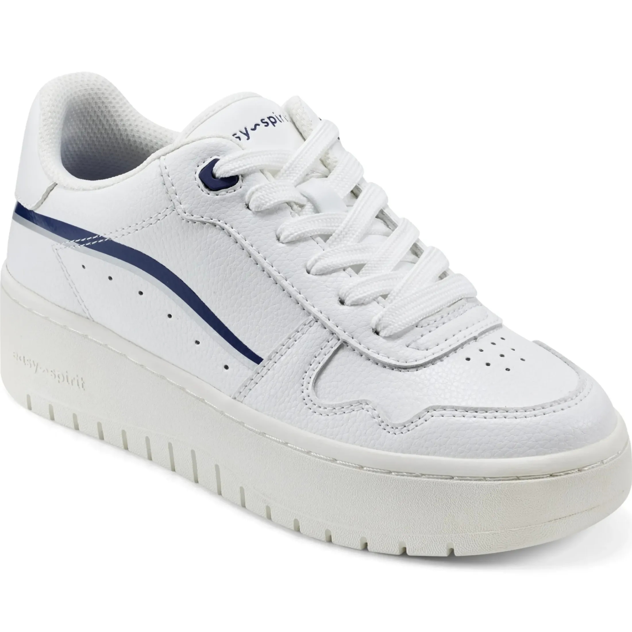 Sneakers|Sneakers>Easy Spirit Onyx Lace Up Platform Walking Shoes White Navy