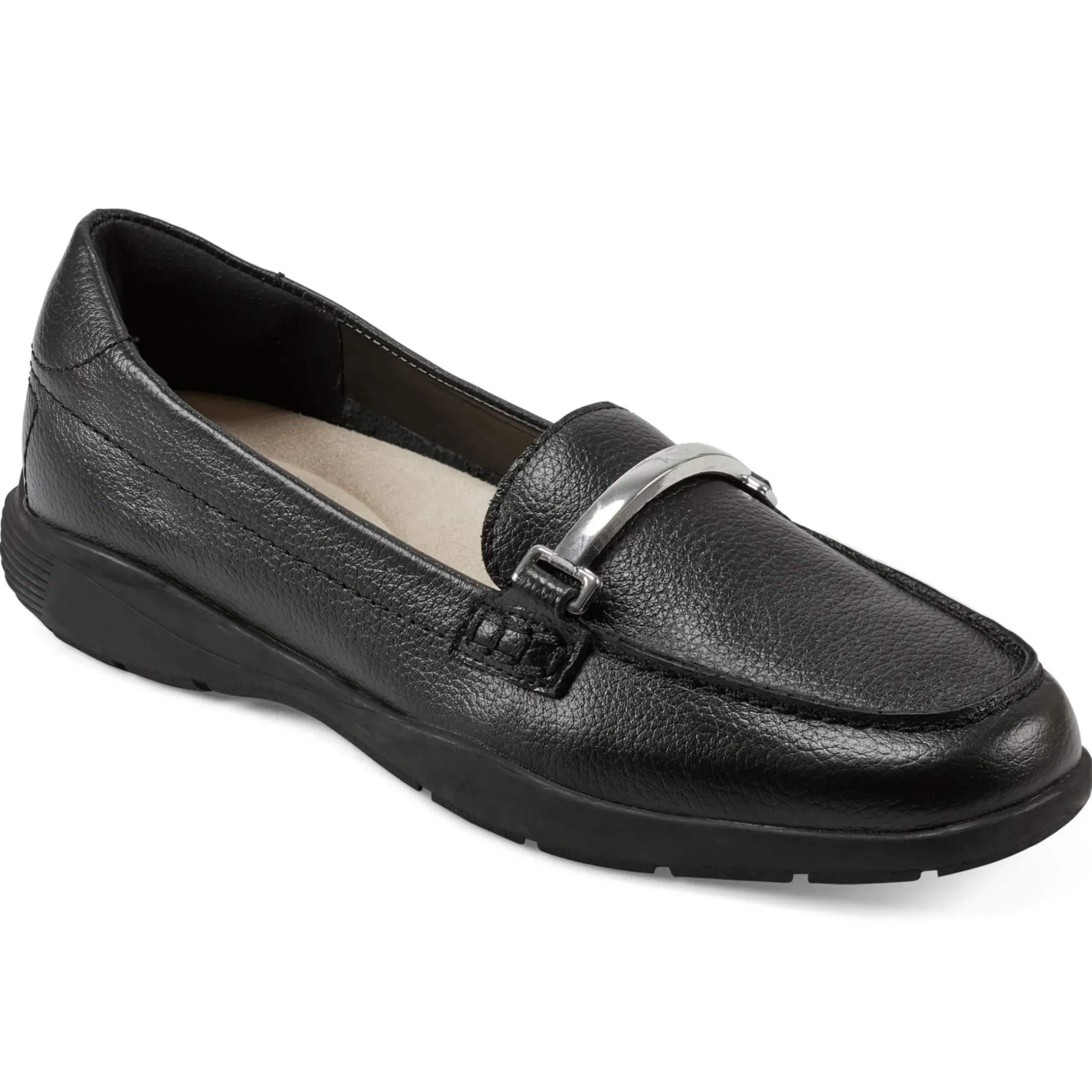 eFlex|eFlex>Easy Spirit Paula Casual Loafers Black Leather