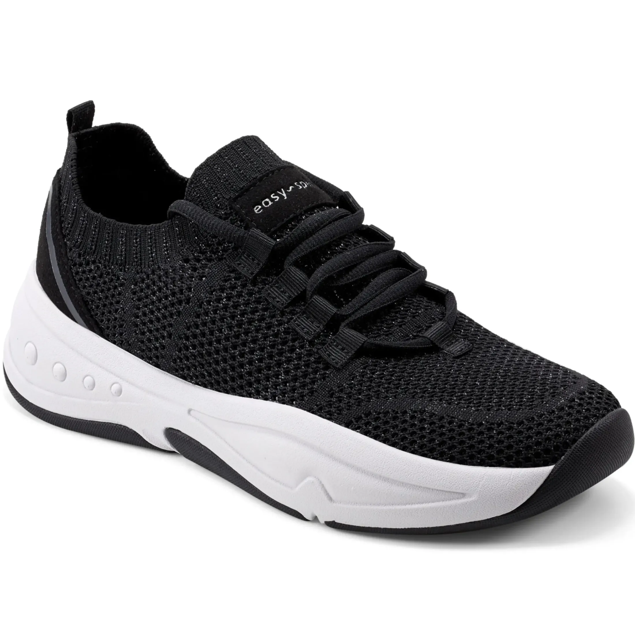 Slip Ons|Slip Ons>Easy Spirit Power Slip On Sneakers Black/White