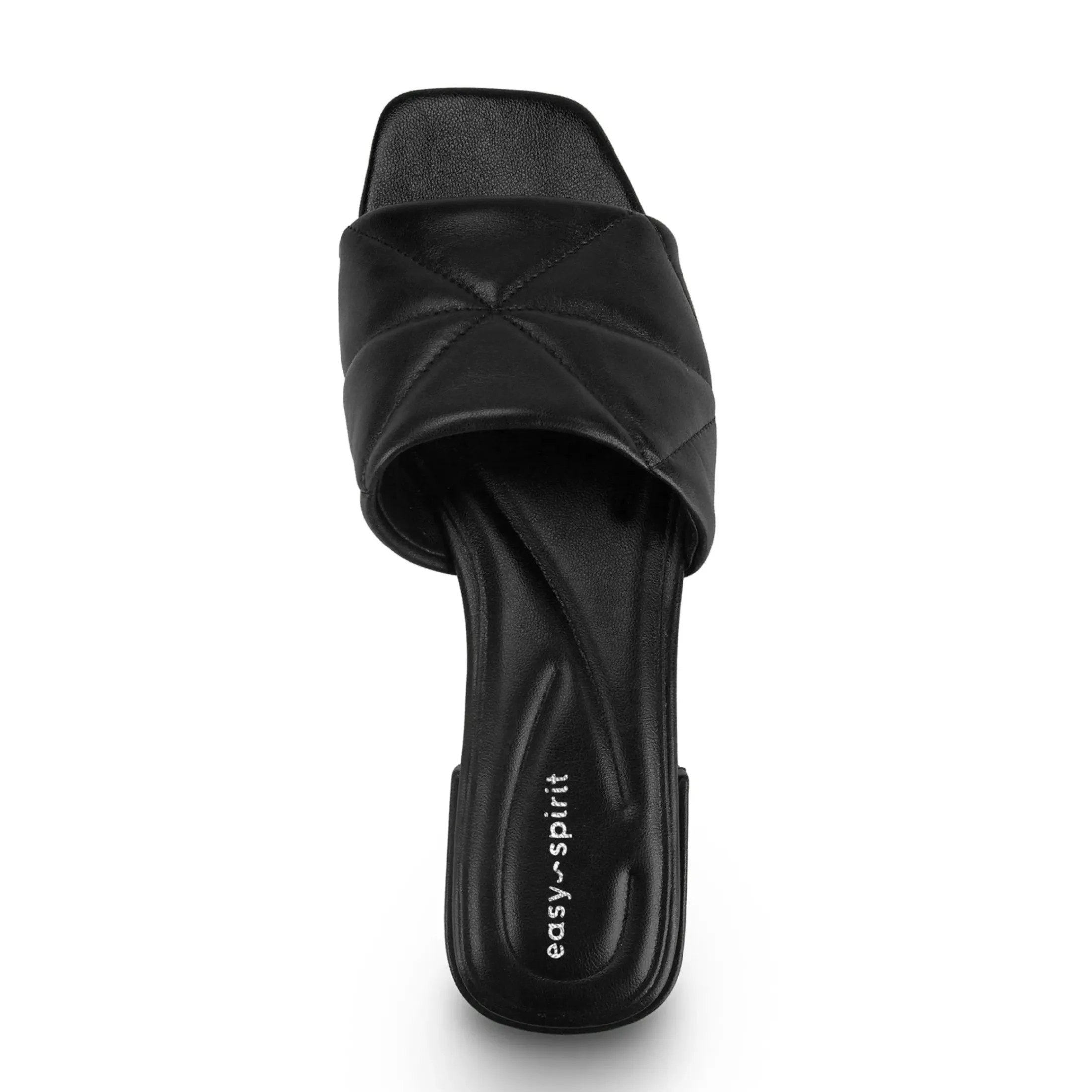 Dress|Sandals>Easy Spirit Quincie Flat Slide Sandals Black Leather