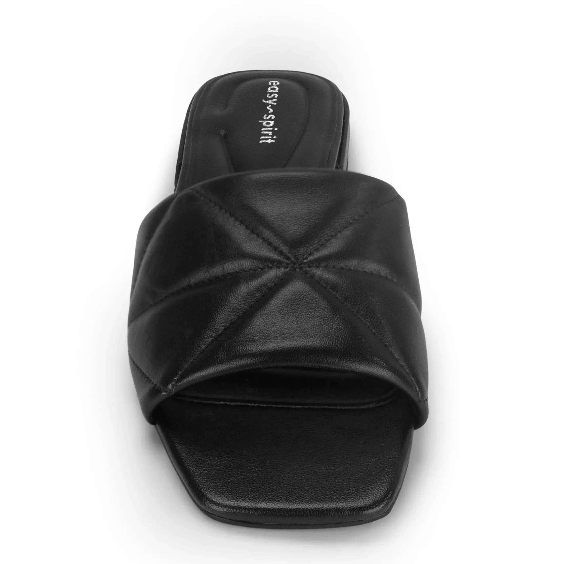 Dress|Sandals>Easy Spirit Quincie Flat Slide Sandals Black Leather