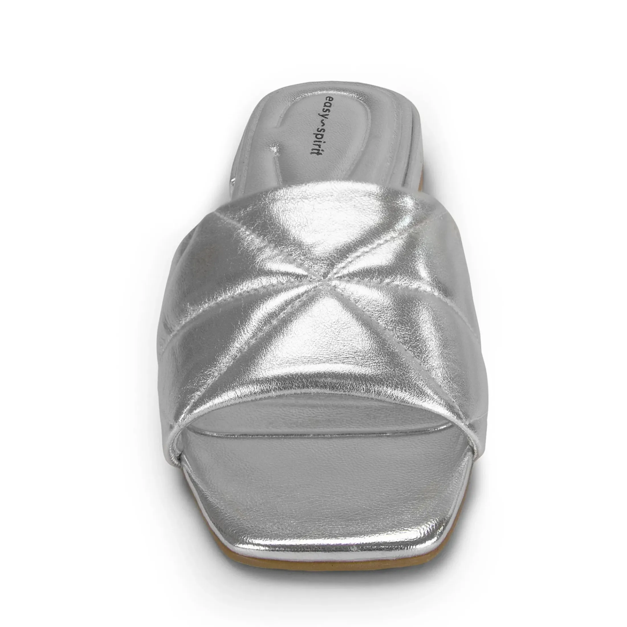 Dress|Sandals>Easy Spirit Quincie Flat Slide Sandals Silver Leather