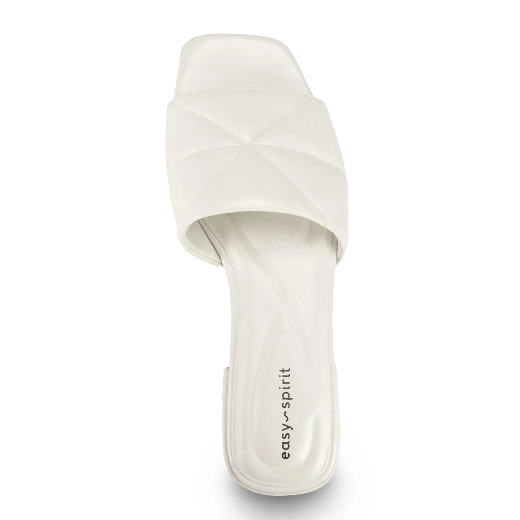 Dress|Sandals>Easy Spirit Quincie Flat Slide Sandals White Leather