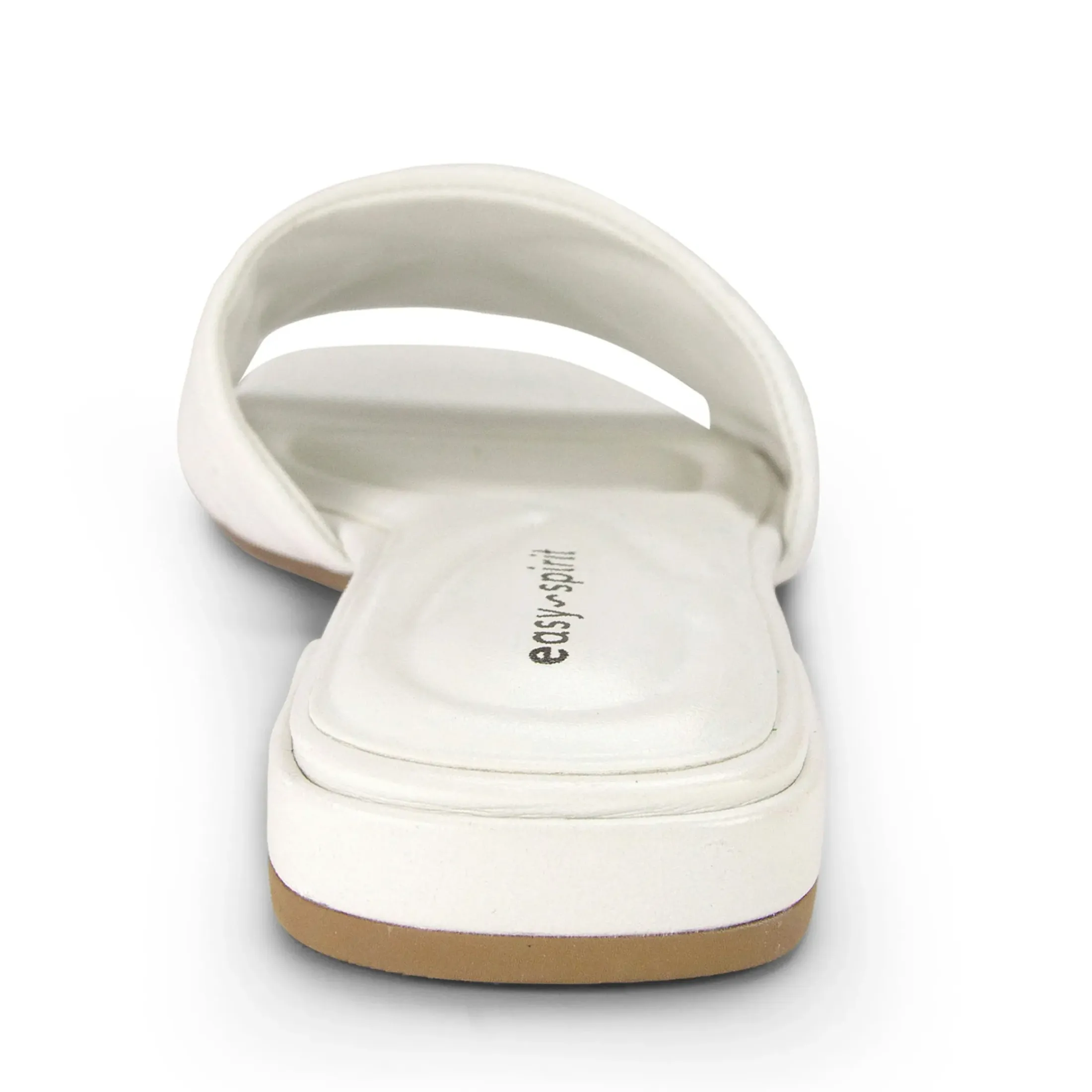Dress|Sandals>Easy Spirit Quincie Flat Slide Sandals White Leather