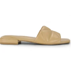 Dress|Sandals>Easy Spirit Quincie Flat Slide Sandals Nude Leather