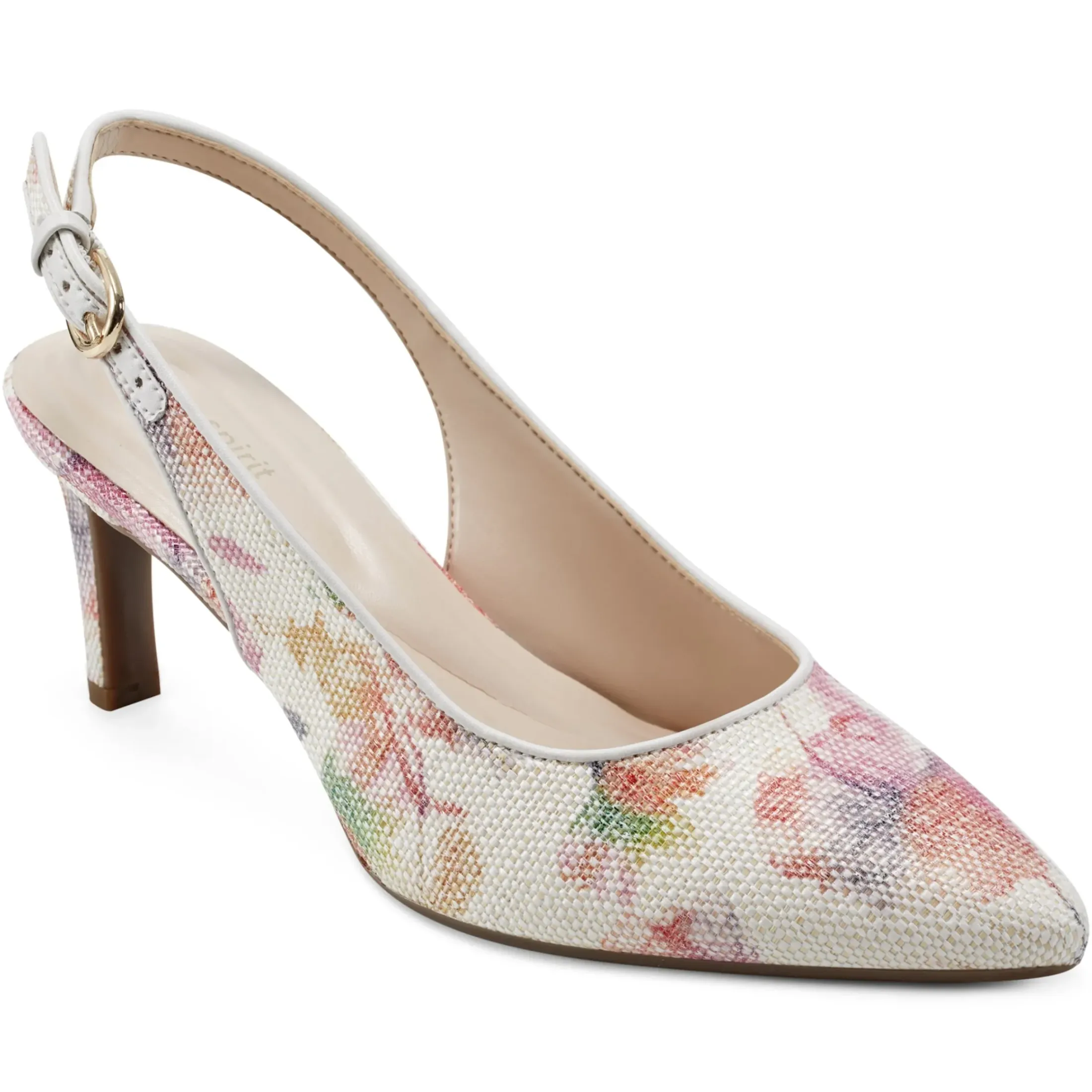 eFlex|eFlex>Easy Spirit Raveen Slingback Pumps Floral Raffia