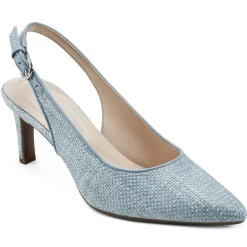 eFlex|eFlex>Easy Spirit Raveen Slingback Pumps Light Blue Raffia