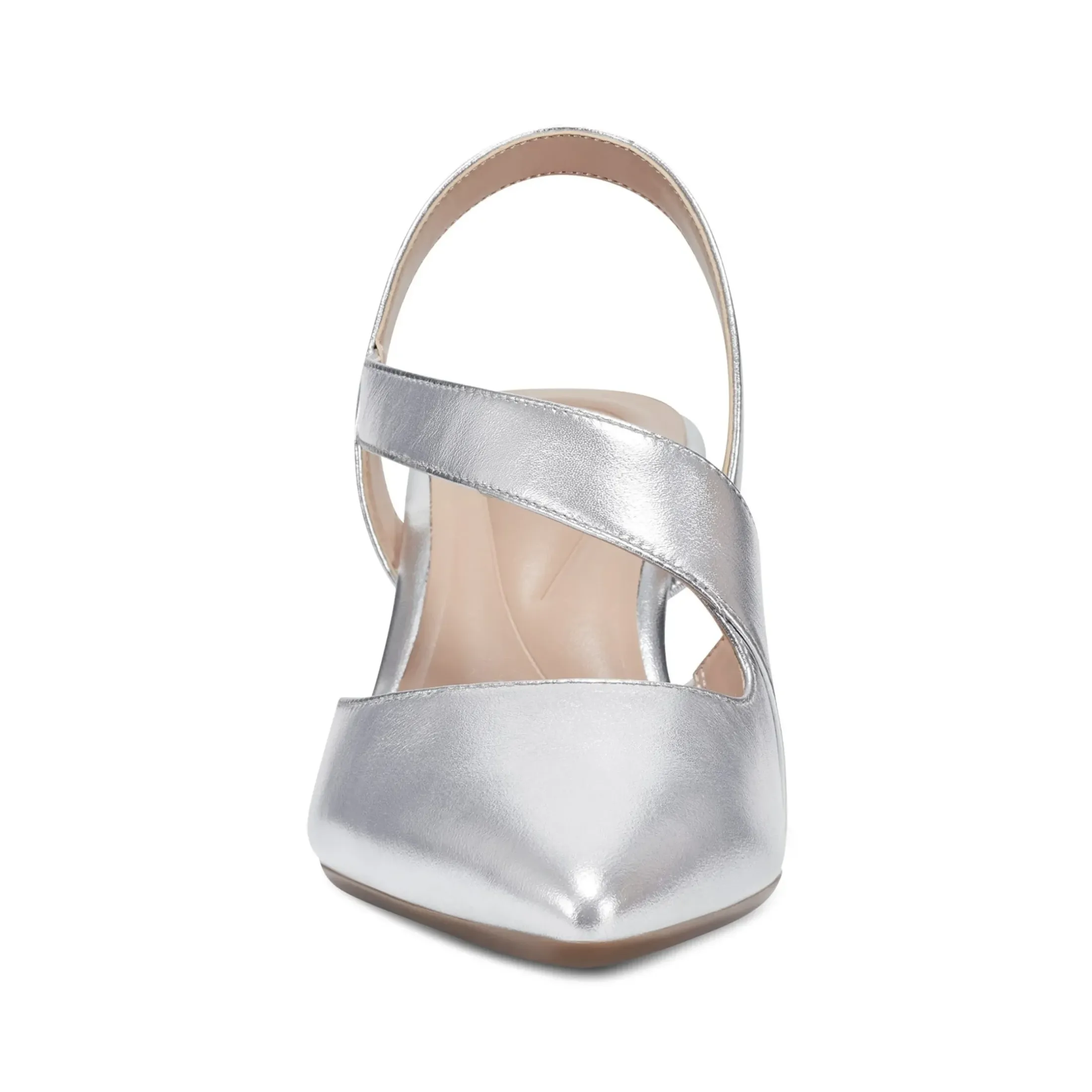 eFlex|eFlex>Easy Spirit Recruit Slingback Pumps Silver Leather