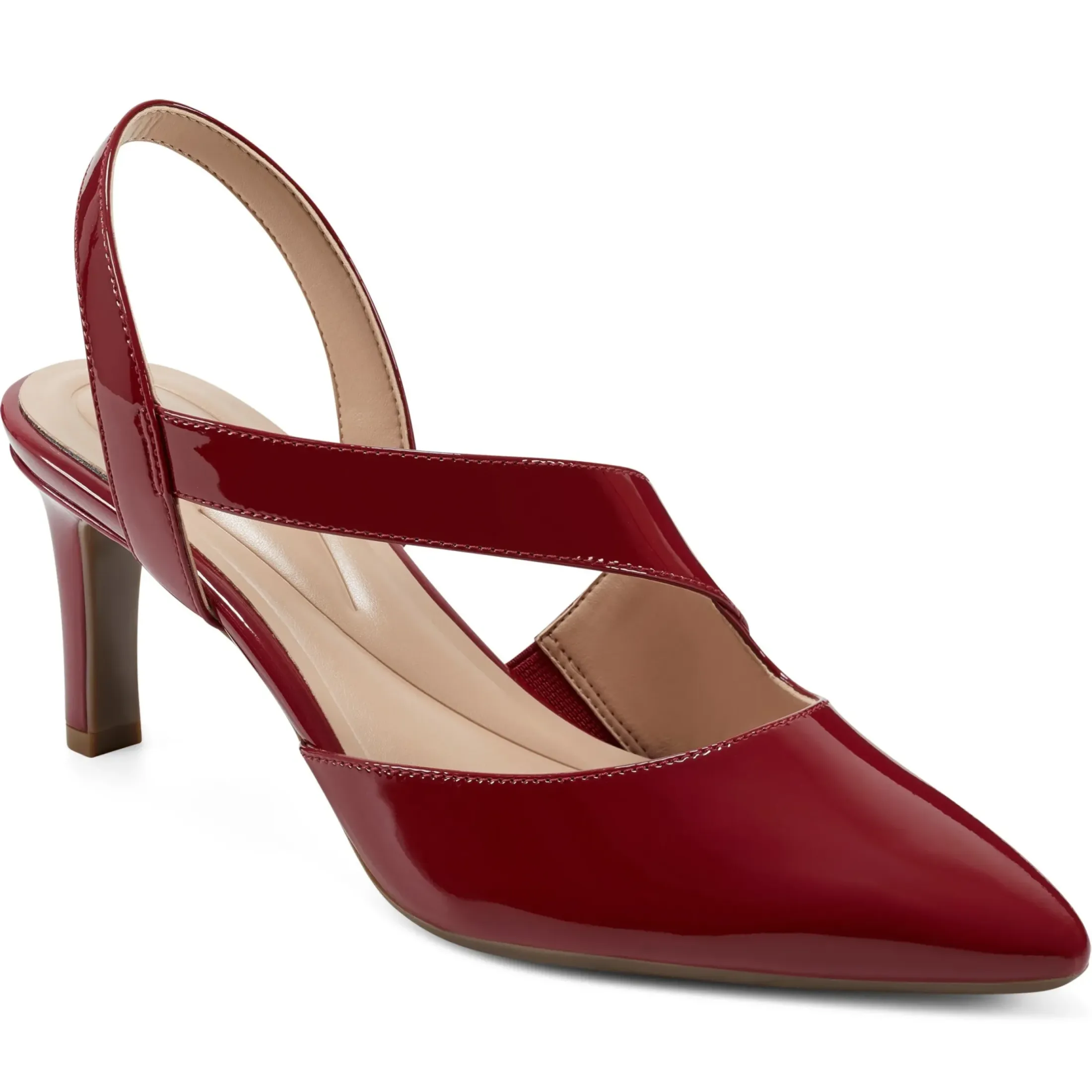 eFlex|eFlex>Easy Spirit Recruit Slingback Pumps Red Patent