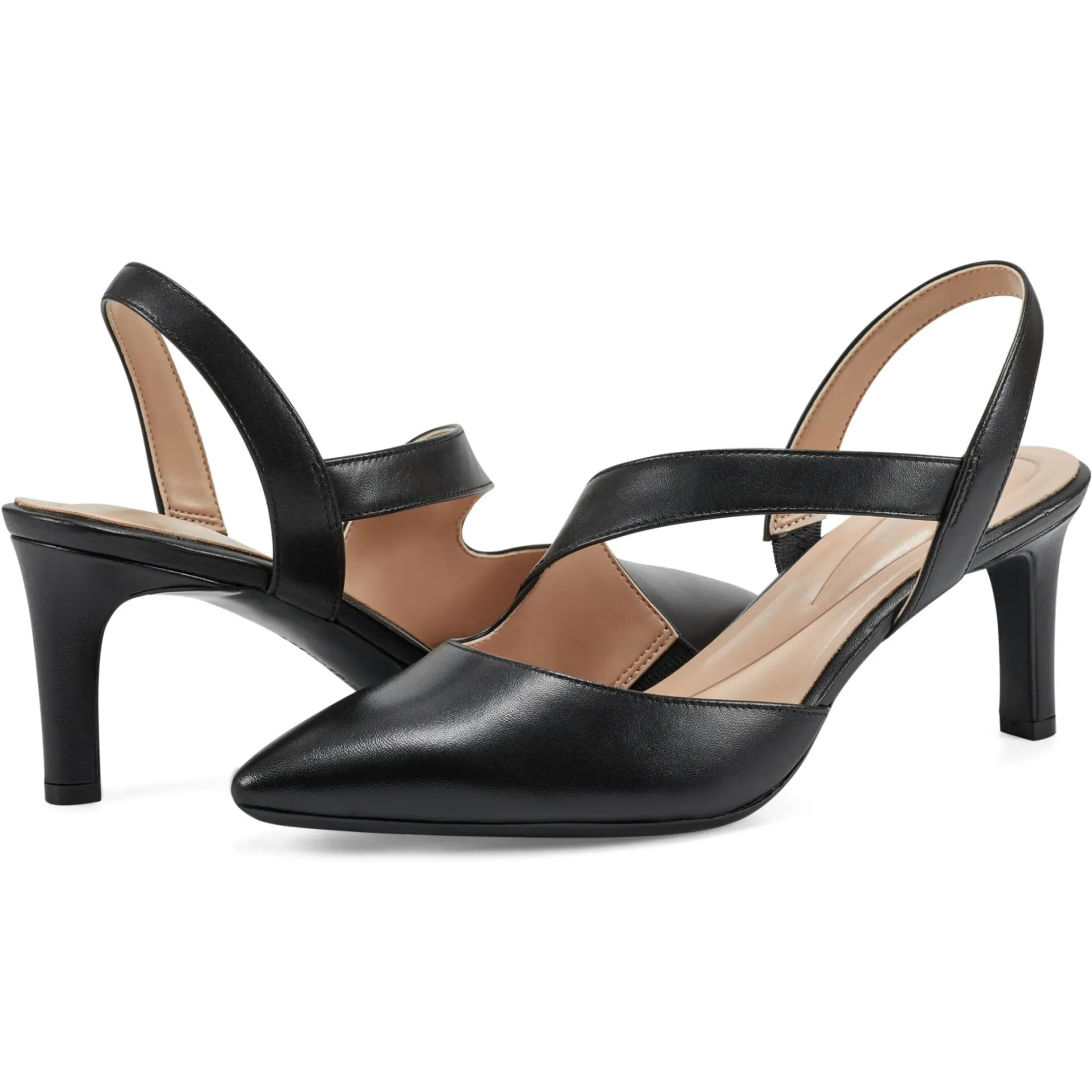 eFlex|eFlex>Easy Spirit Recruit Slingback Pumps Black Leather