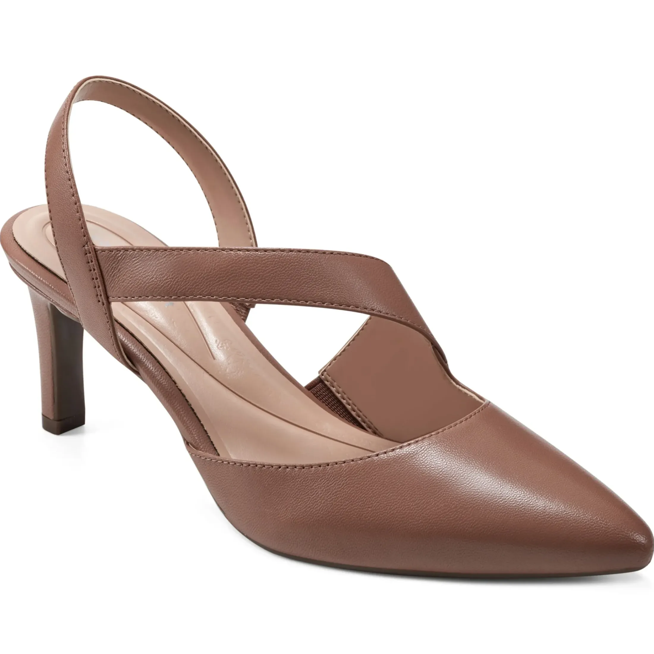 eFlex|eFlex>Easy Spirit Recruit Slingback Pumps Tan Leather