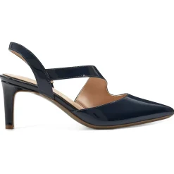 eFlex|eFlex>Easy Spirit Recruit Slingback Pumps Dark Blue Patent