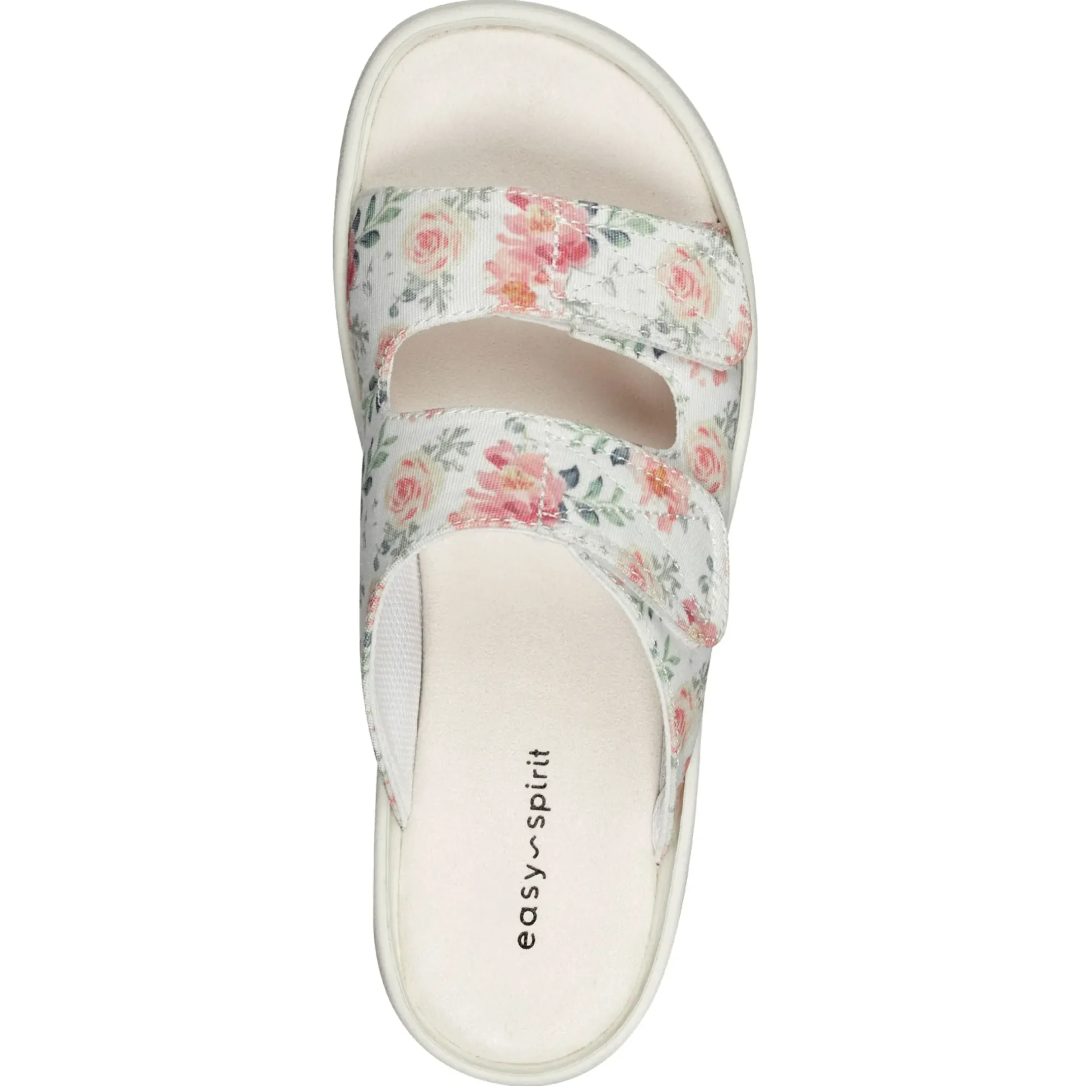 Casual|Sandals>Easy Spirit Red Slip On Sandals Floral