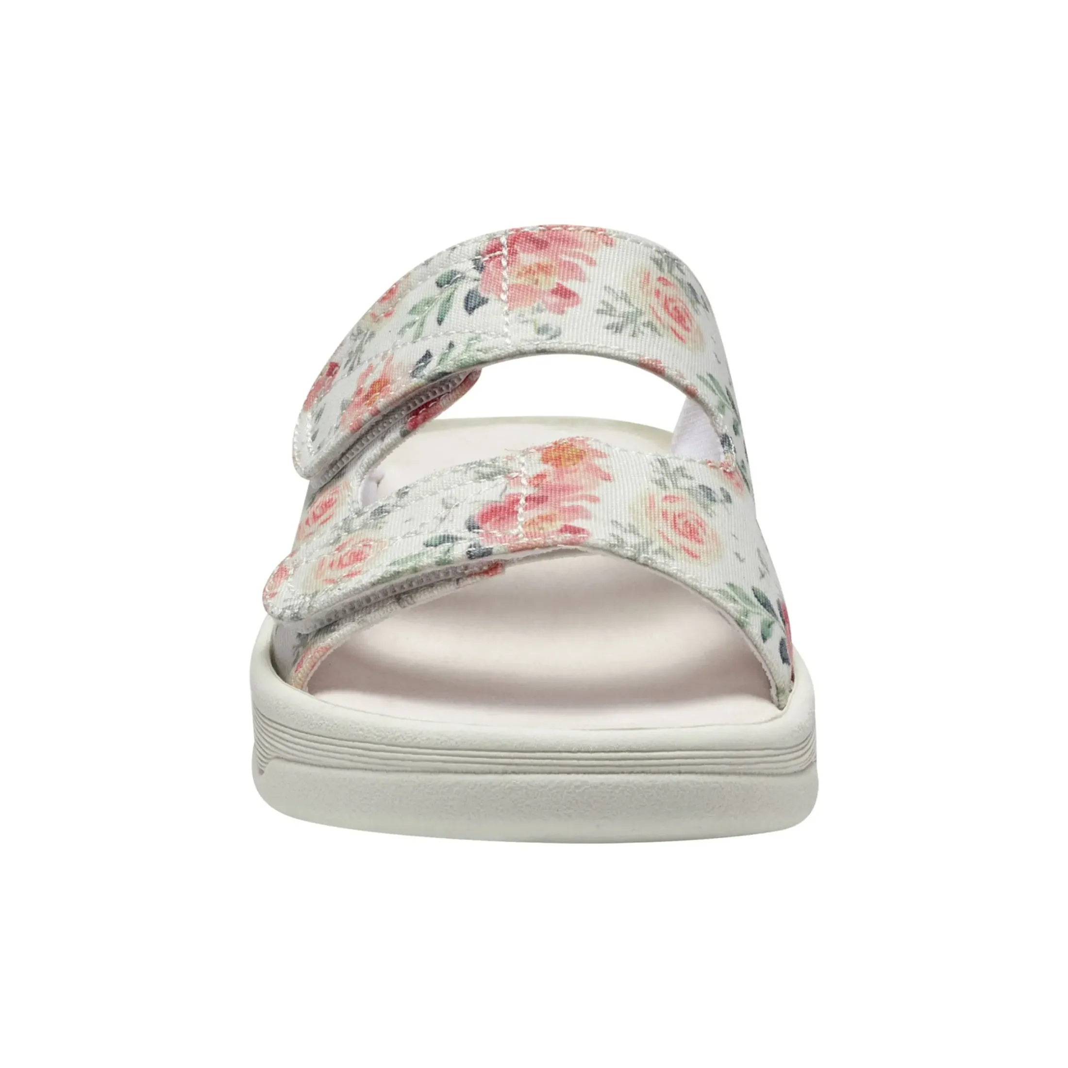 Casual|Sandals>Easy Spirit Red Slip On Sandals Floral