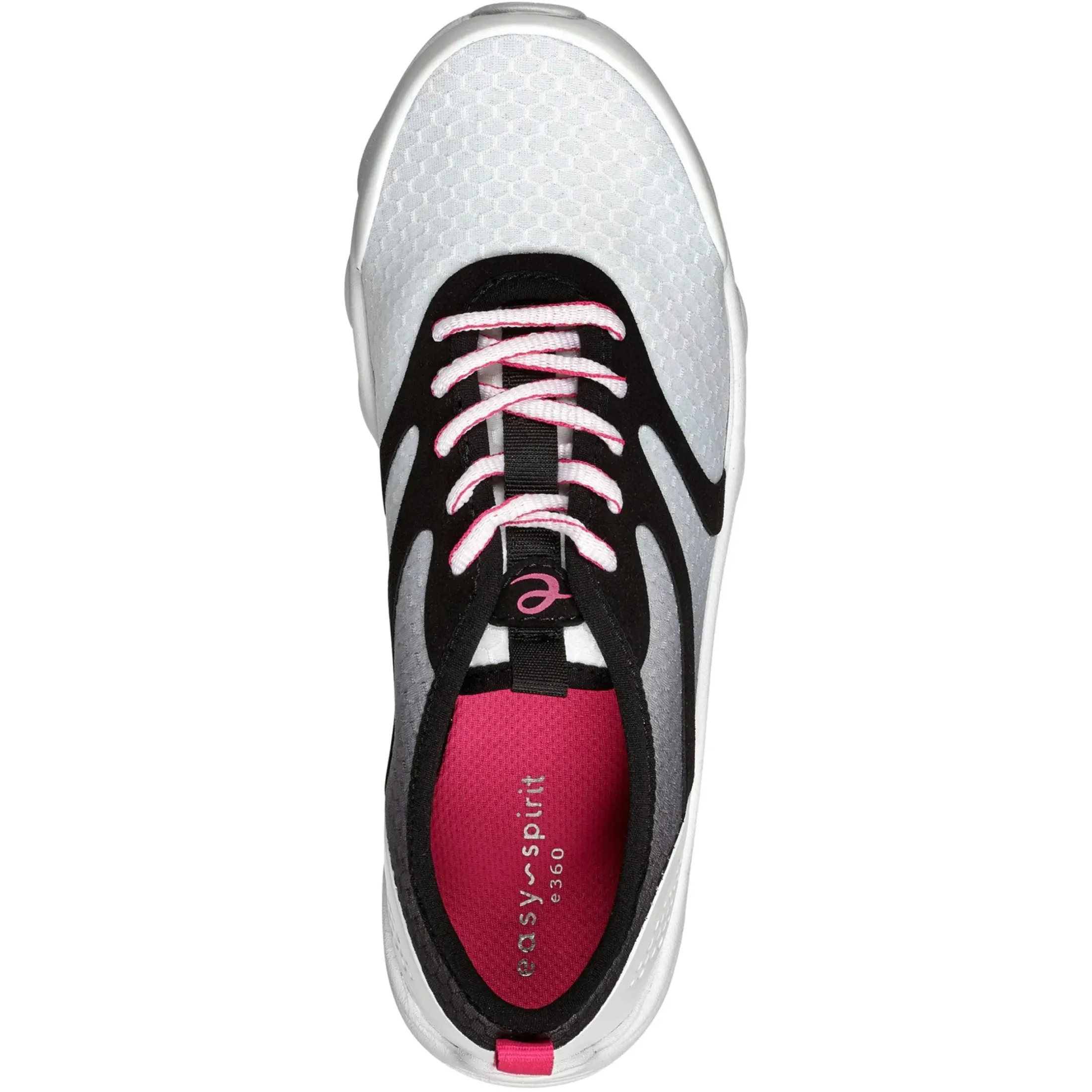 e360|Sneakers>Easy Spirit Reinvent Lace Up Walking Shoes White/Black Multi