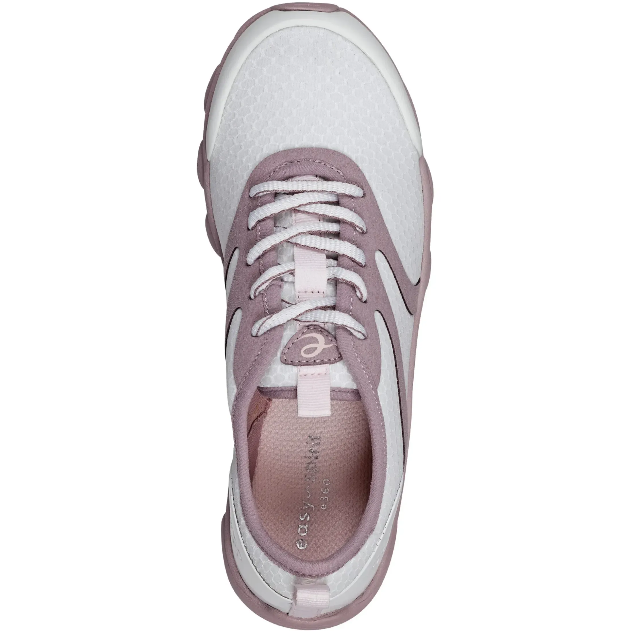 e360|Sneakers>Easy Spirit Reinvent Lace Up Walking Shoes White Pink Mesh Multi