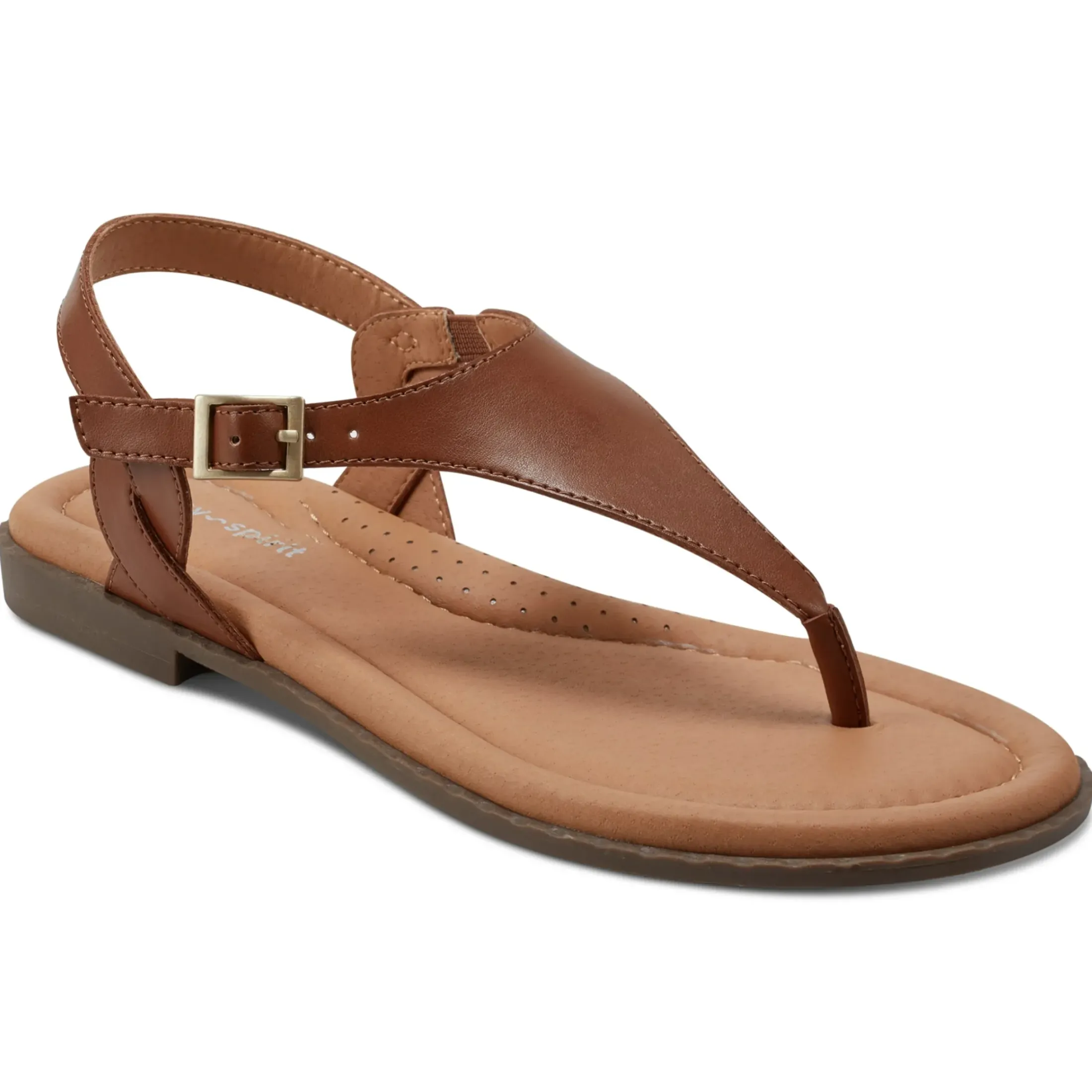 Casual|Flats>Easy Spirit Revan Flat Sandals Medium Brown