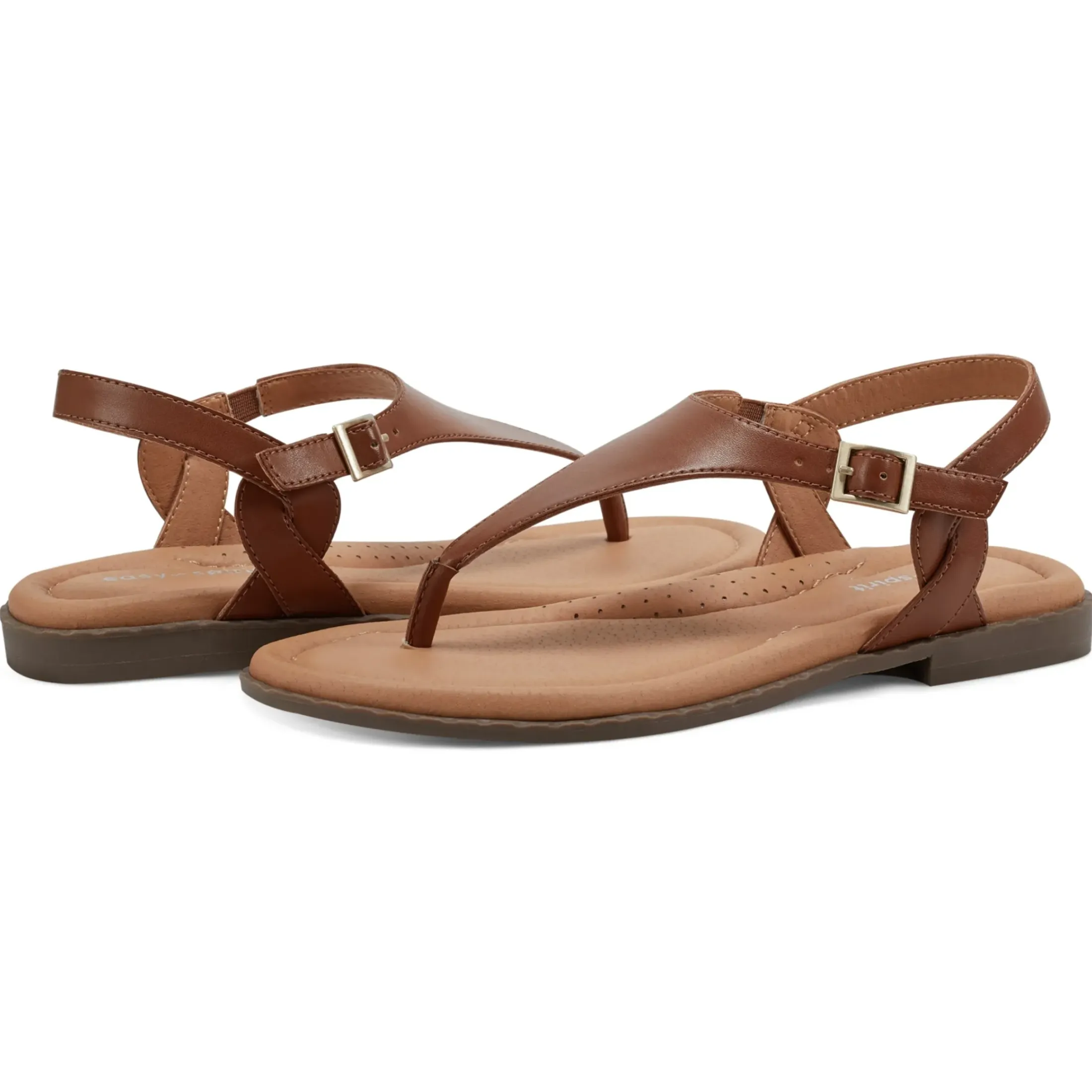 Casual|Flats>Easy Spirit Revan Flat Sandals Medium Brown