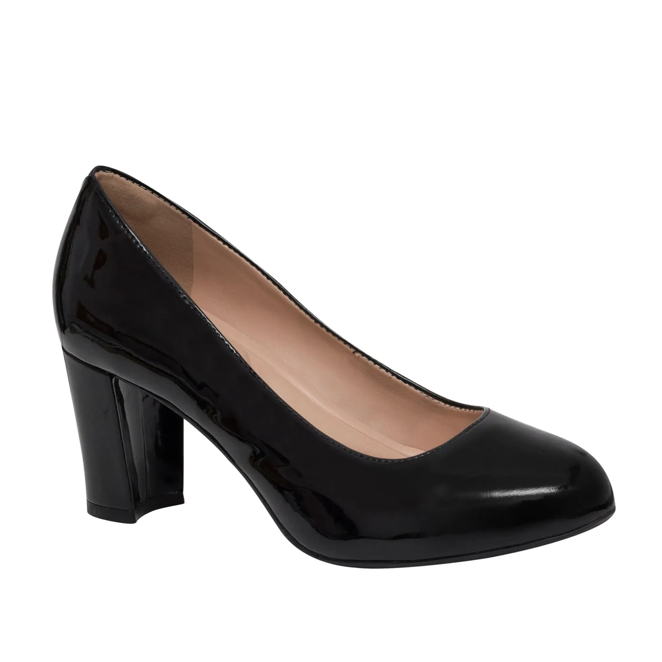 Mid Heels|eFlex>Easy Spirit Riley Hidden Platform Pumps Black Patent