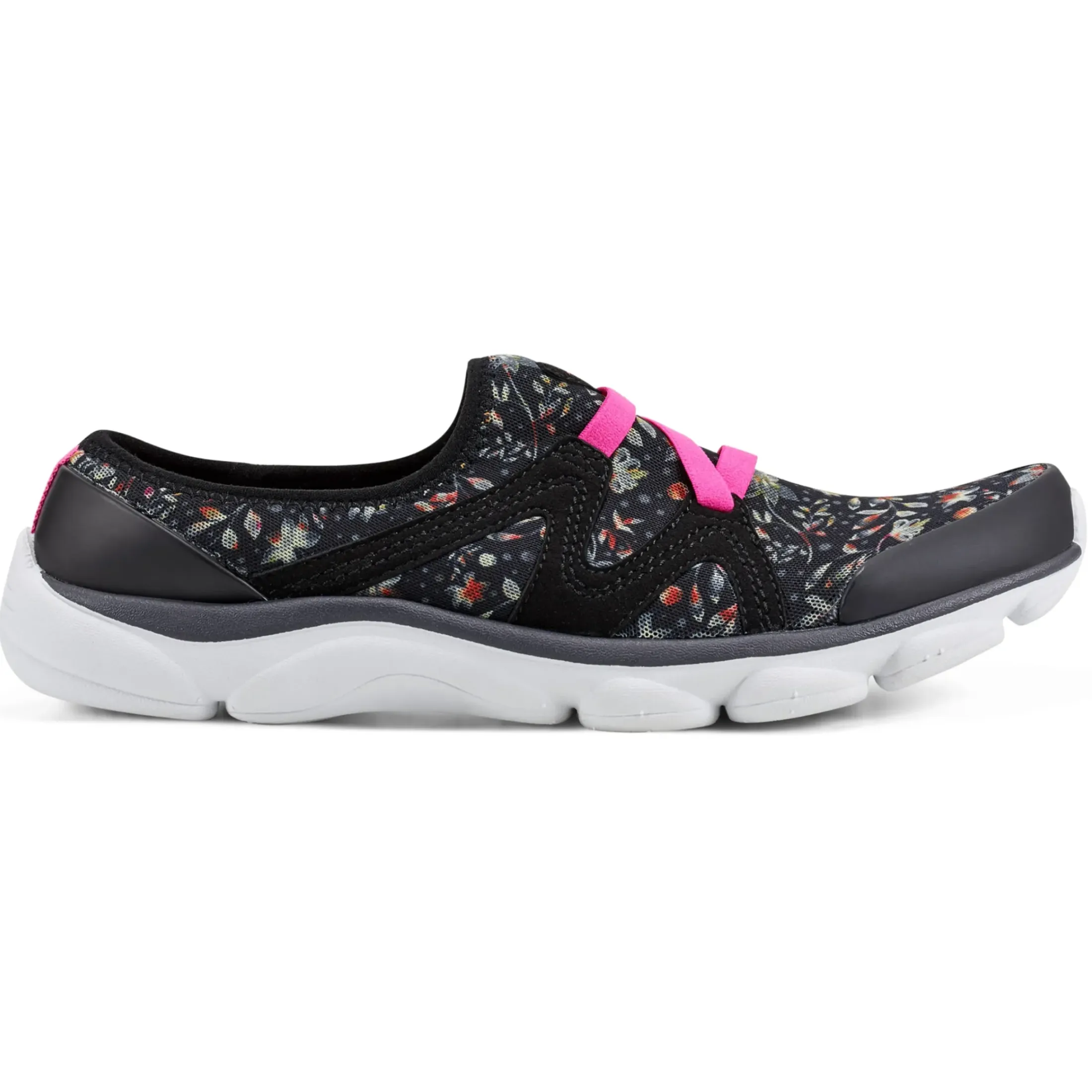 e360|Riptide Clogs>Easy Spirit Riptide Clogs Black Floral