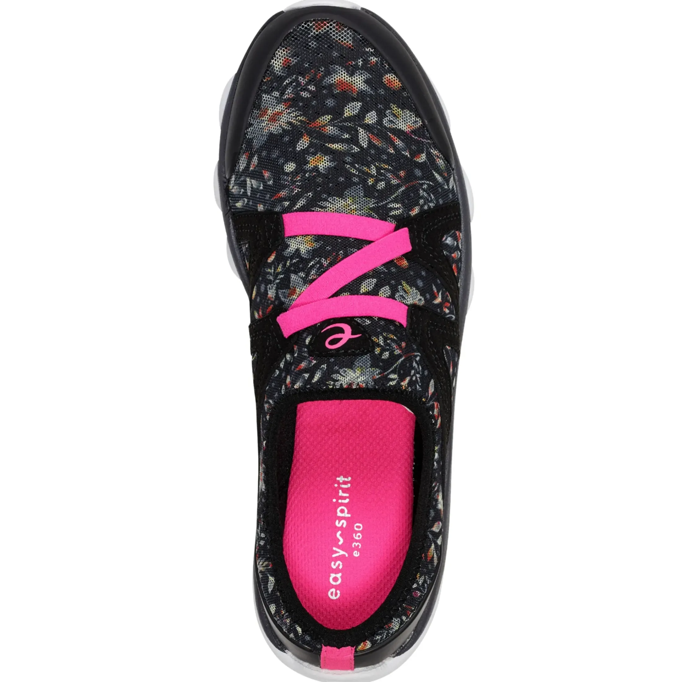 e360|Riptide Clogs>Easy Spirit Riptide Clogs Black Floral