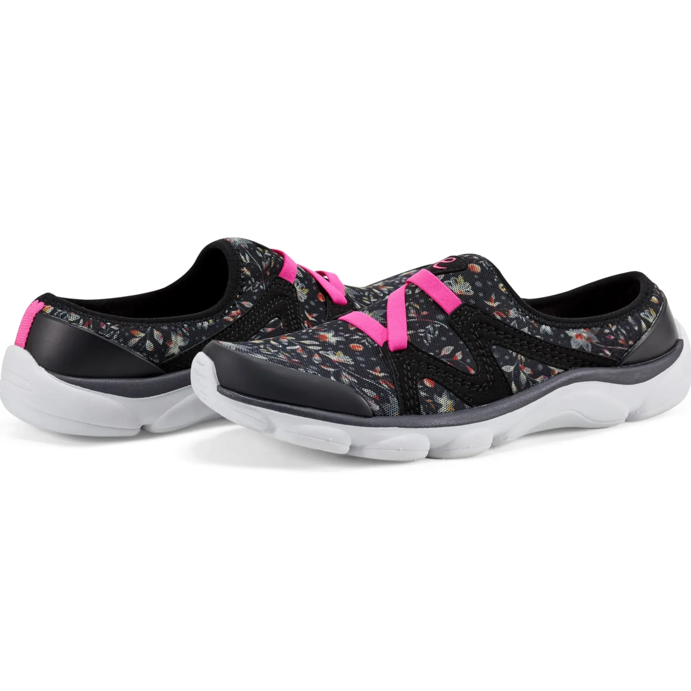 e360|Riptide Clogs>Easy Spirit Riptide Clogs Black Floral