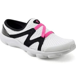 e360|Riptide Clogs>Easy Spirit Riptide Clogs White Black Multi