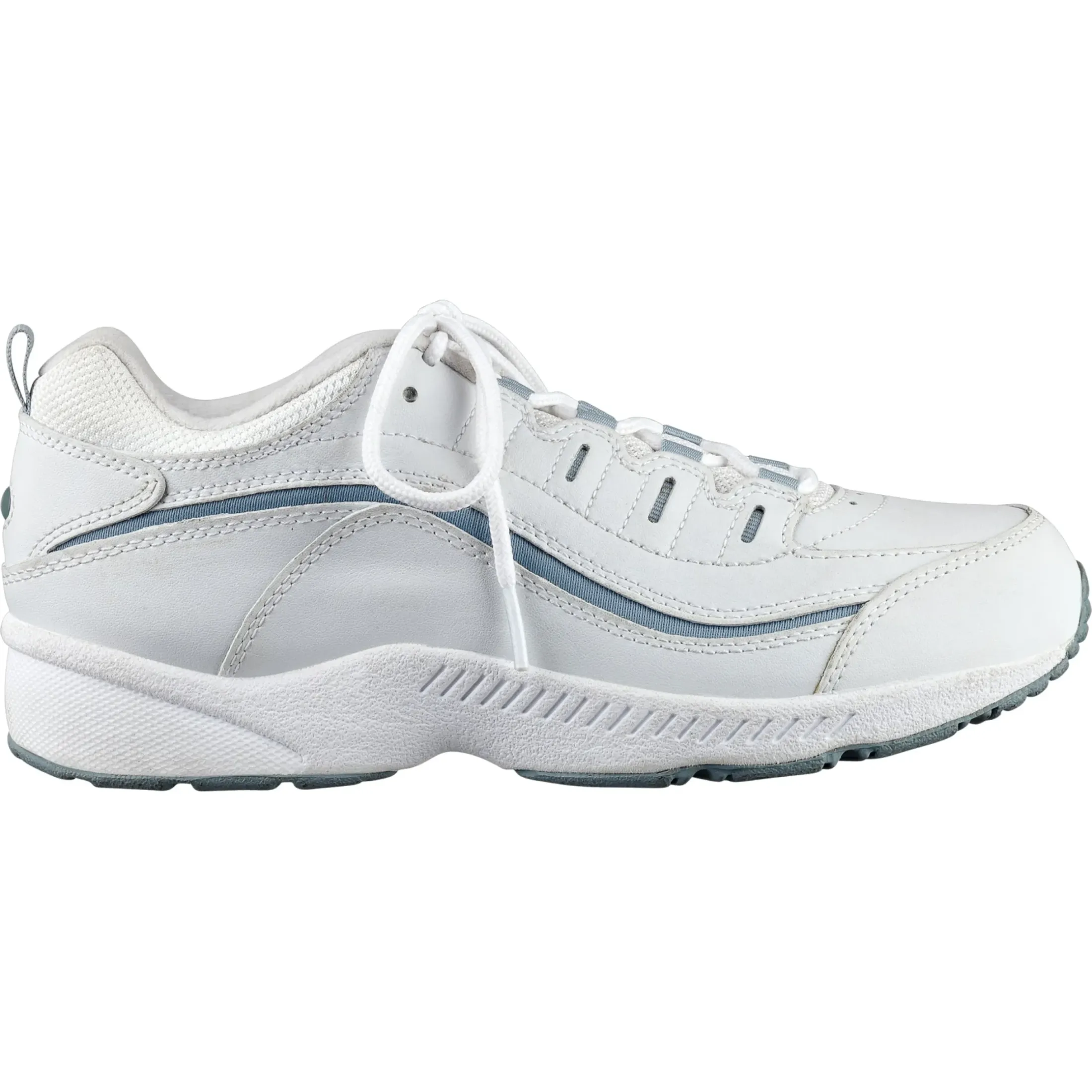 Romy Walking Shoes|Romy>Easy Spirit Romy Leather Walking Shoes White/Grey Leather