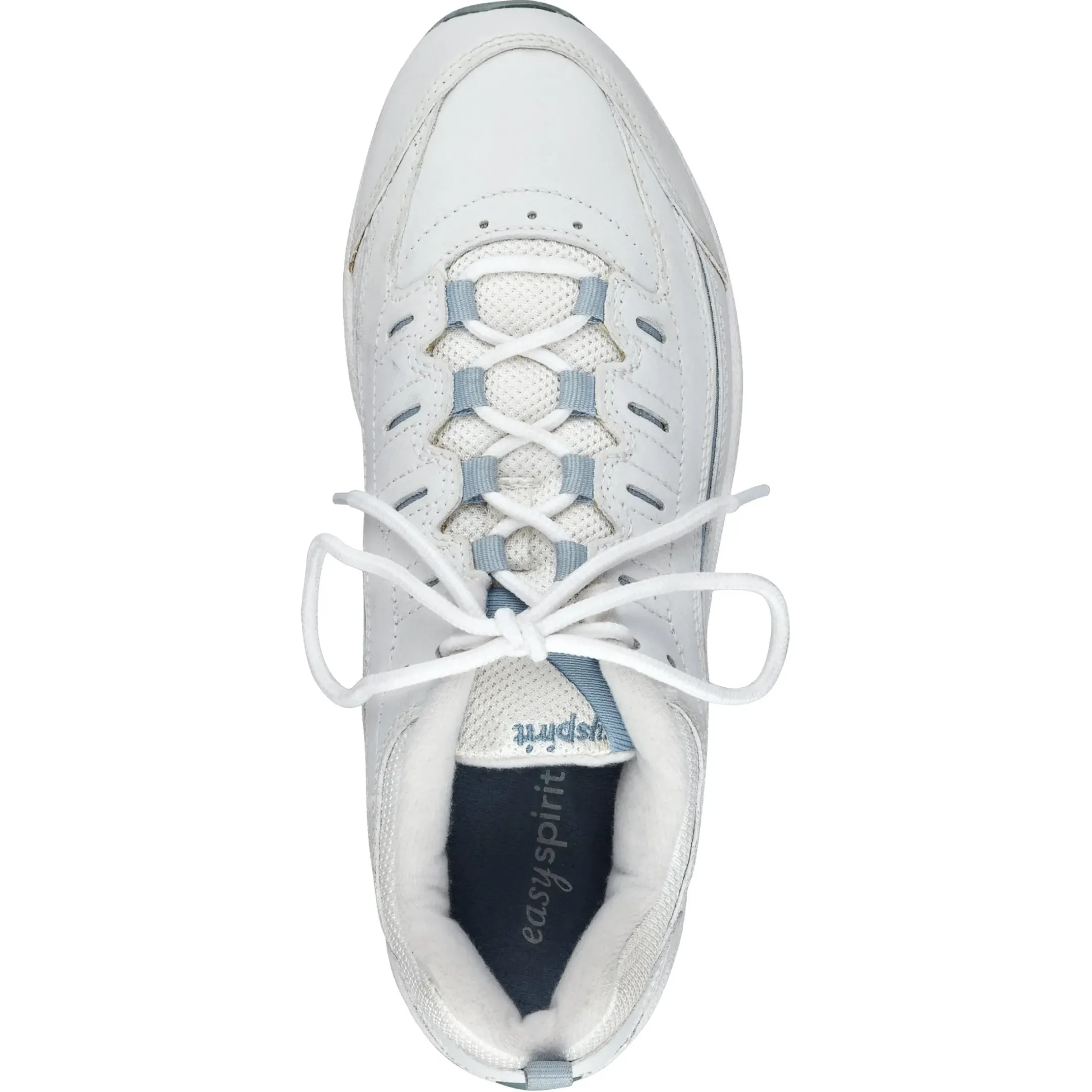 Romy Walking Shoes|Romy>Easy Spirit Romy Leather Walking Shoes White/Grey Leather