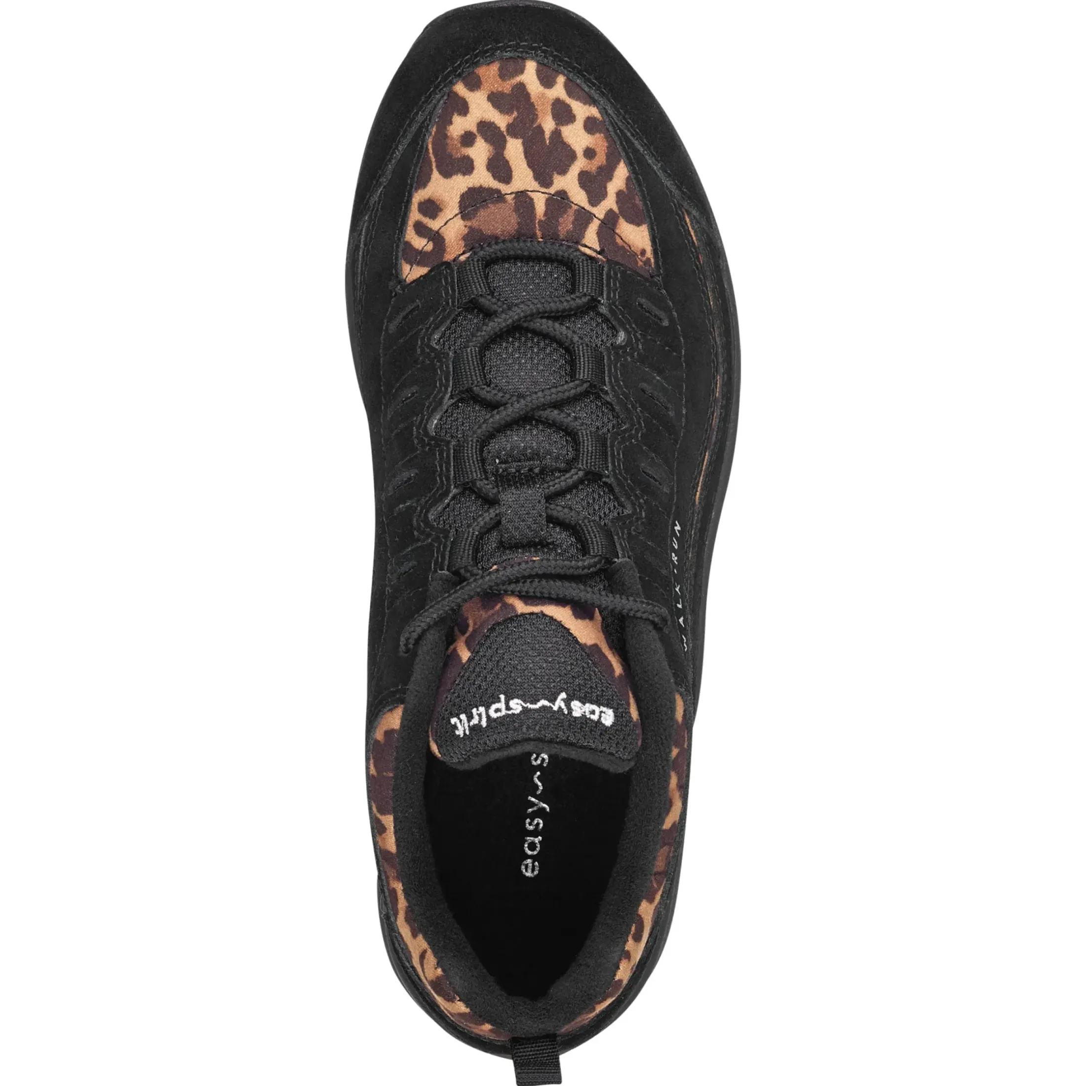 Romy & Friends|Romy Walking Shoes>Easy Spirit Romy Suede Walking Shoe Black Leopard Suede