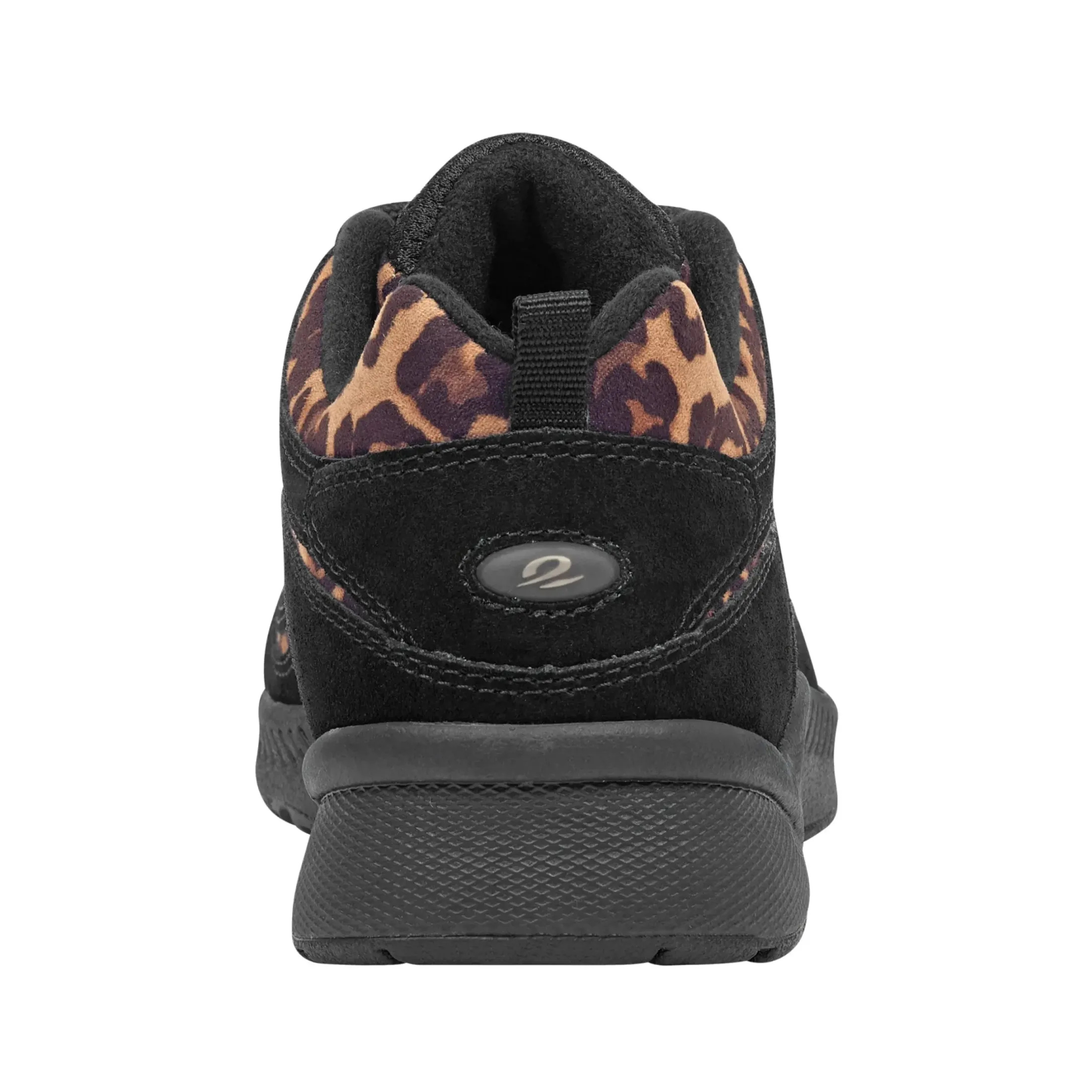 Romy & Friends|Romy Walking Shoes>Easy Spirit Romy Suede Walking Shoe Black Leopard Suede