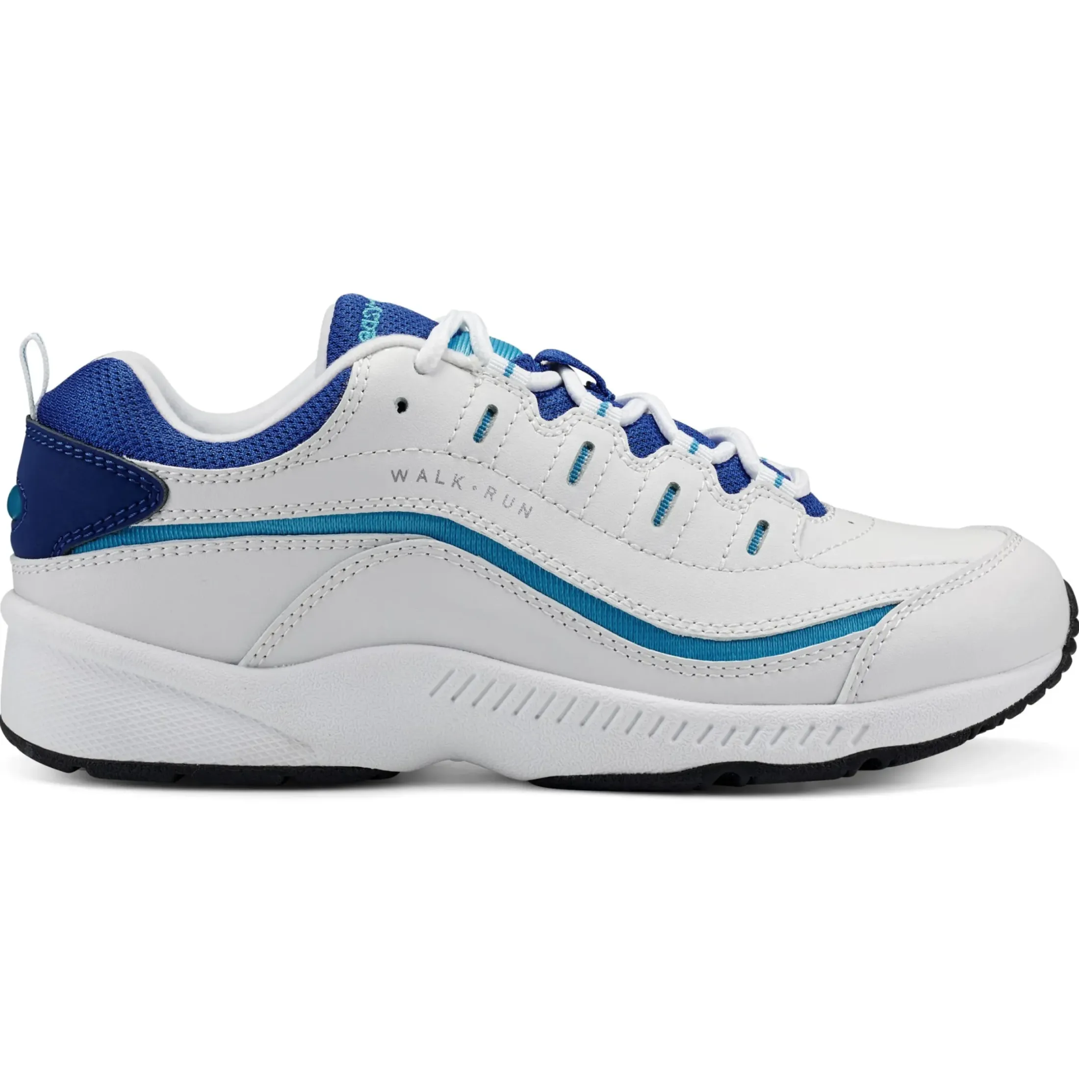 Romy & Friends|Romy Walking Shoes>Easy Spirit Romy Walking Shoes White Blue Multi Leather