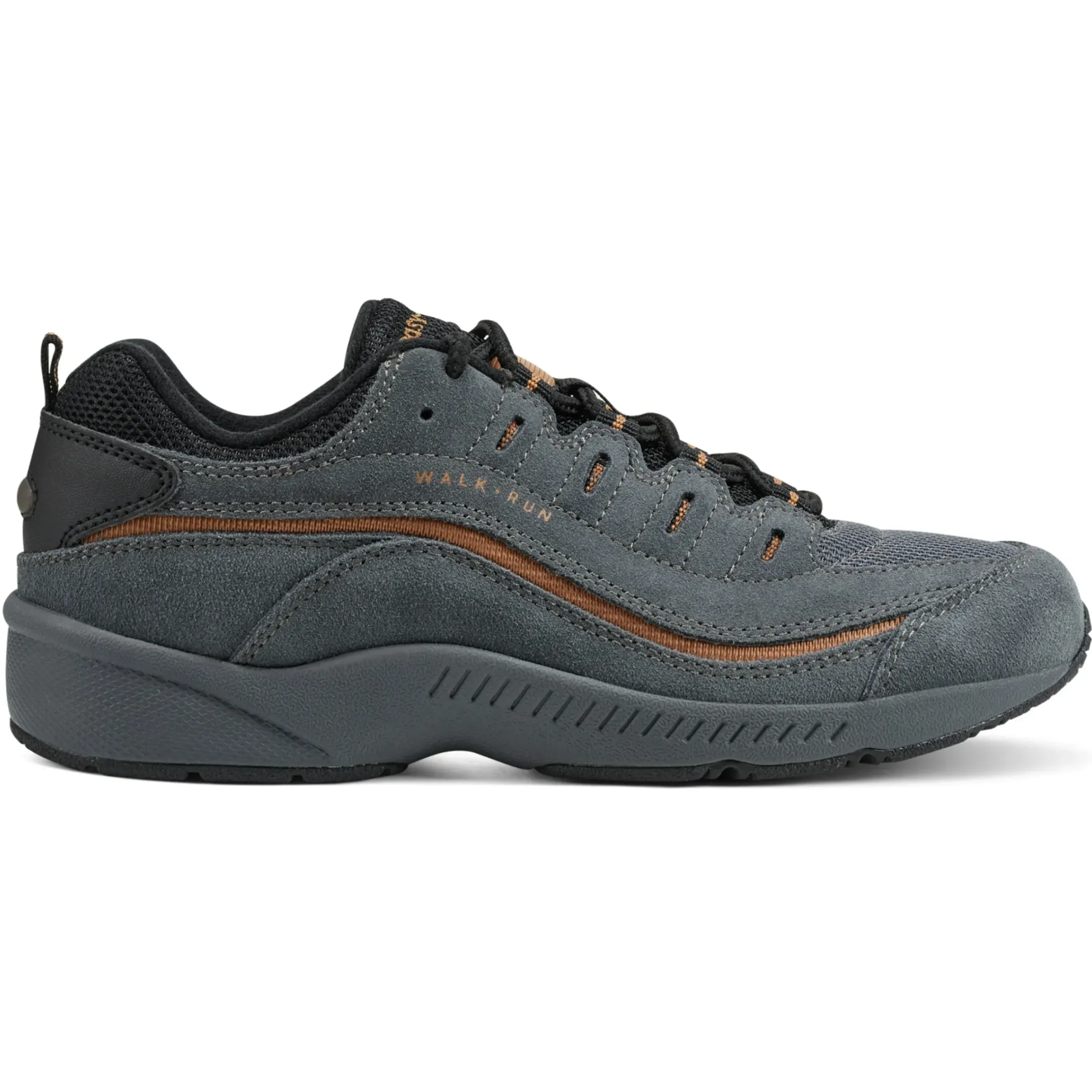 Romy & Friends|Romy Walking Shoes>Easy Spirit Romy Walking Shoes Grey Suede/Bronze
