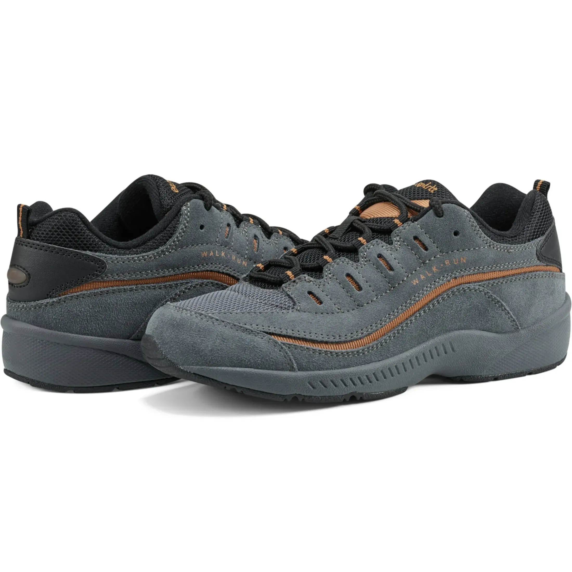 Romy & Friends|Romy Walking Shoes>Easy Spirit Romy Walking Shoes Grey Suede/Bronze